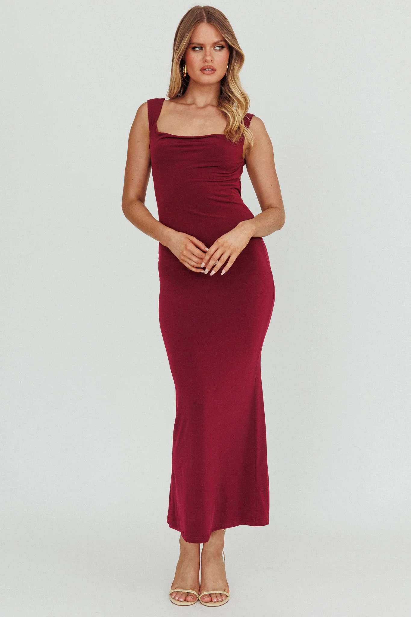 Annabel Bodycon Maxi Dress Wine - Sonourner