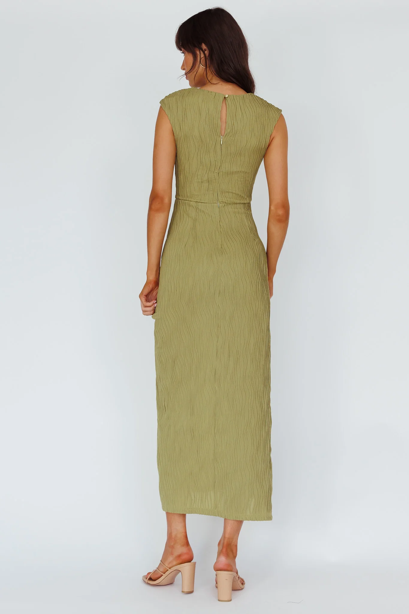 Like A Movie Cap Sleeve Midi Dress Olive - Sonourner