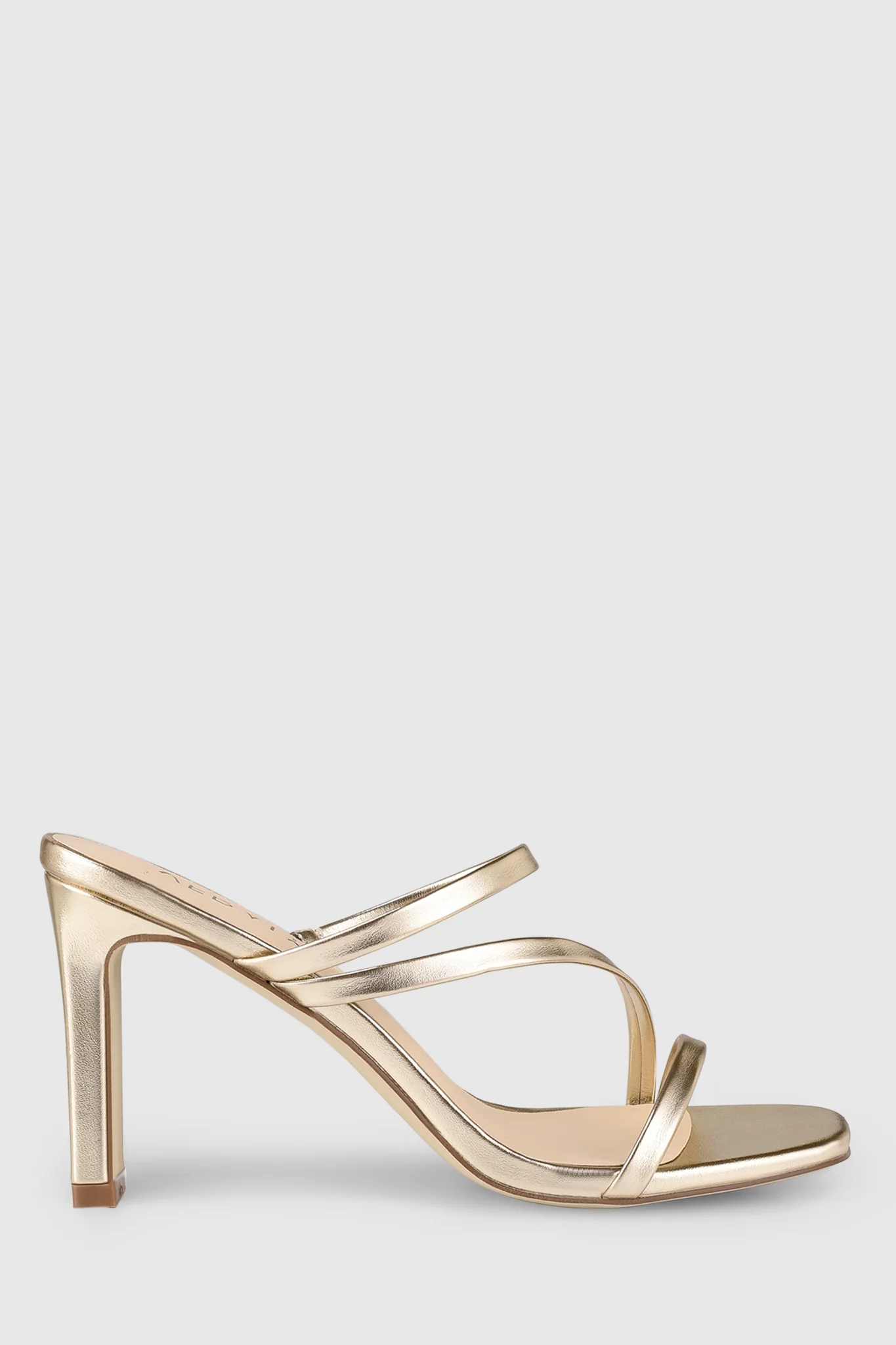 VERALi Kipper Block Heel Mules Champagne Smooth - Sonourner