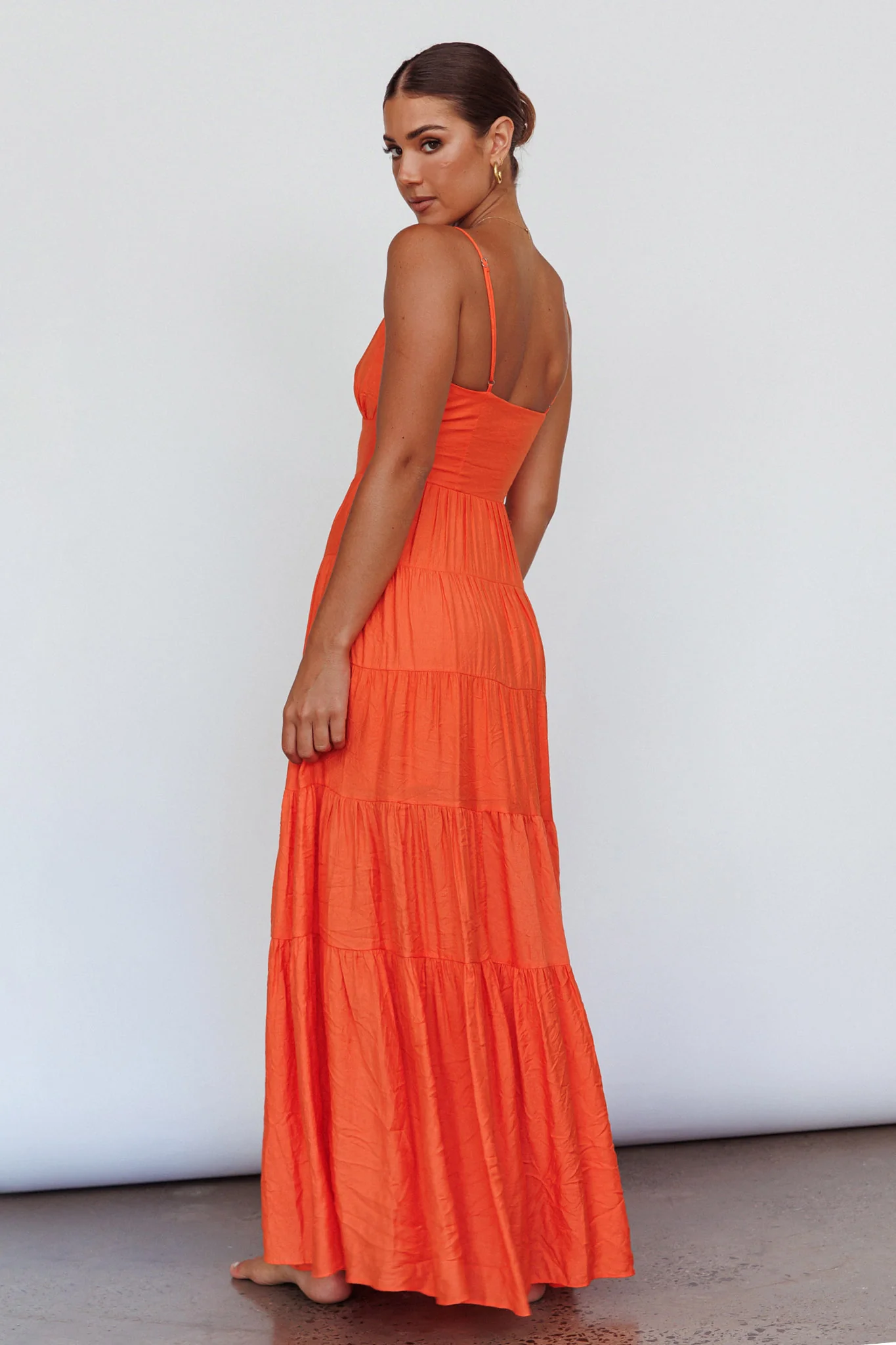 Main Attraction Cami Strap Maxi Dress Tangerine - Sonourner