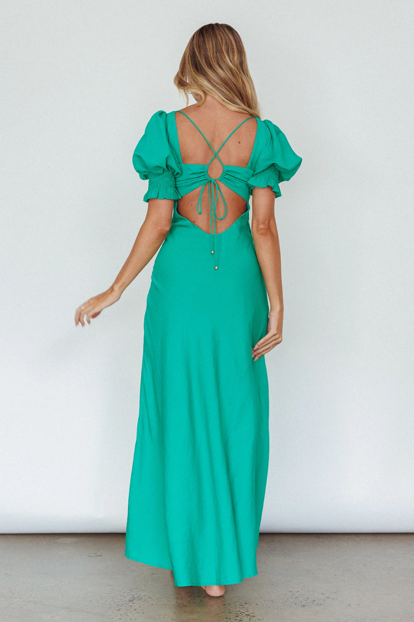 Brigita Tied Back Midi Dress Green - Sonourner