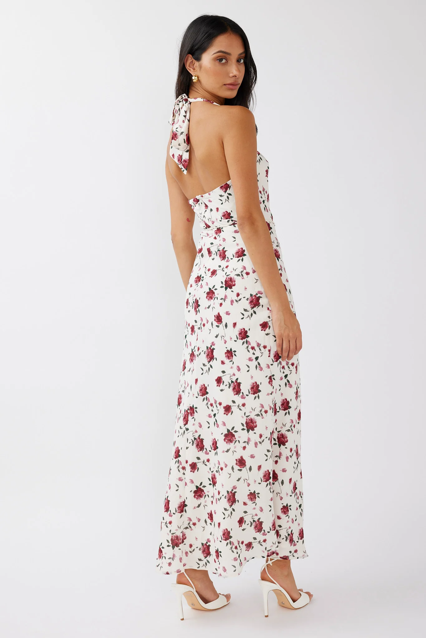 Love's Kiss Cowl Halterneck Maxi Dress Rose - Sonourner