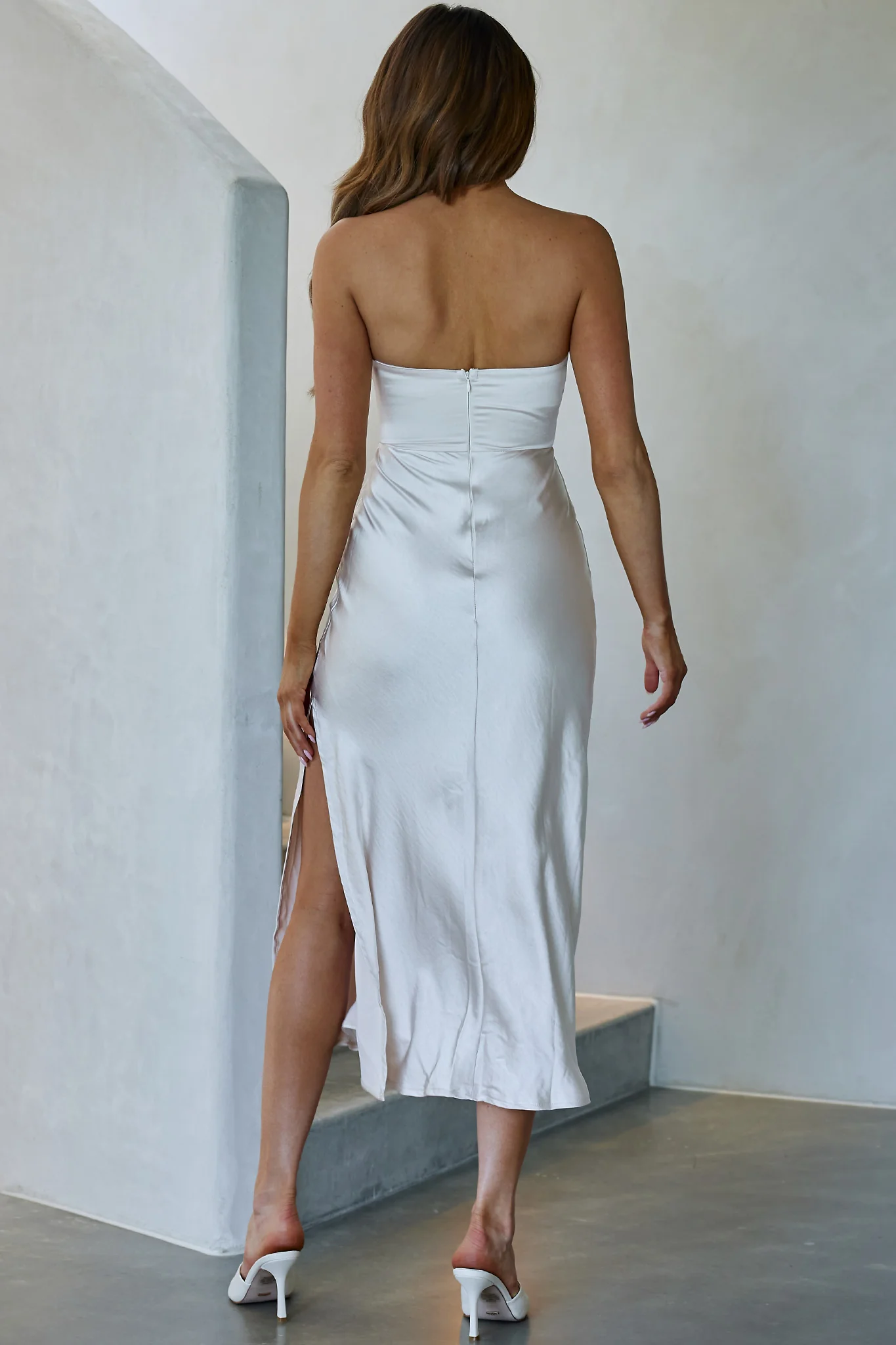 Ma Jolie Strapless Midi Dress Champagne - Sonourner