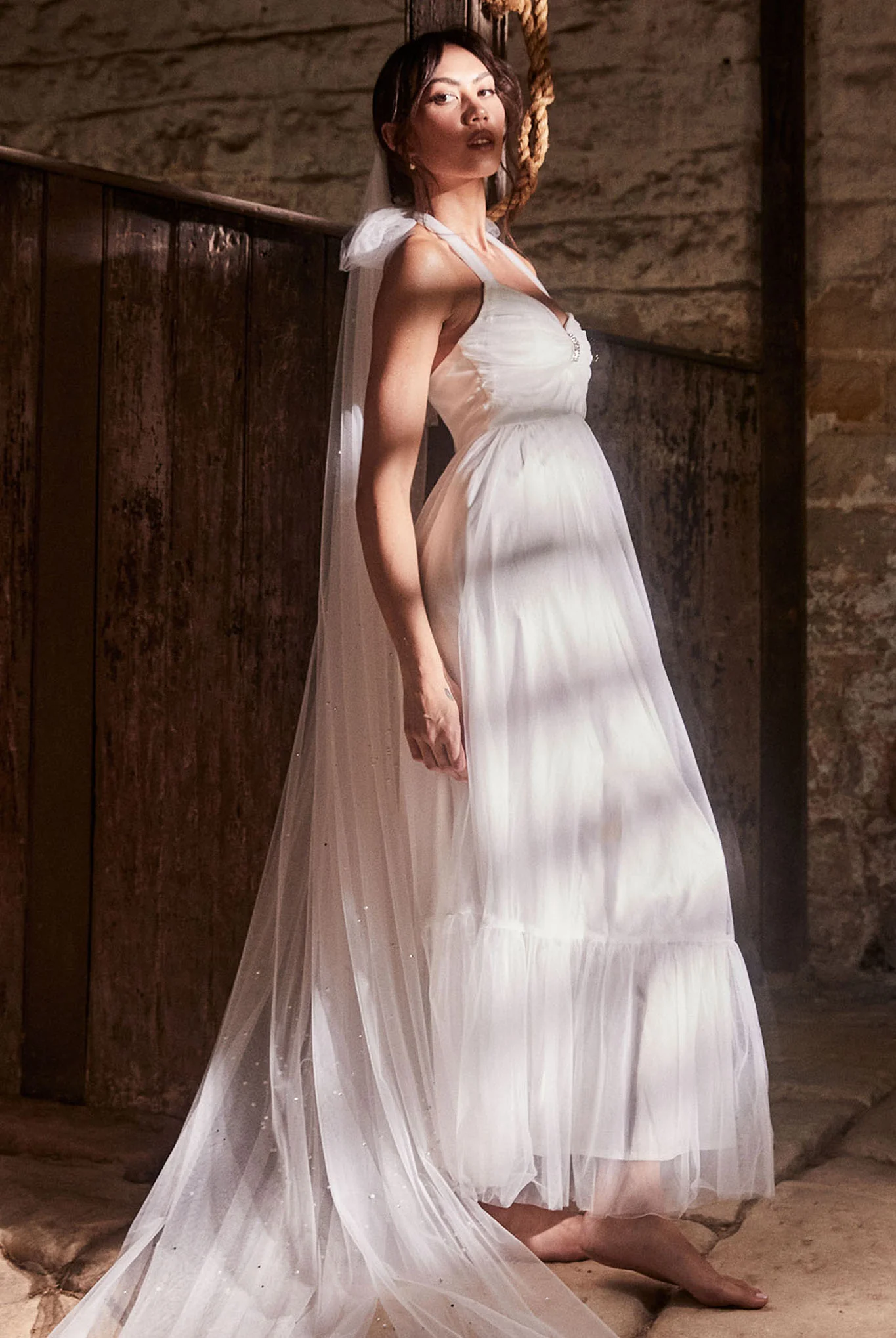 Alegria Tulle Maxi Dress White - Sonourner