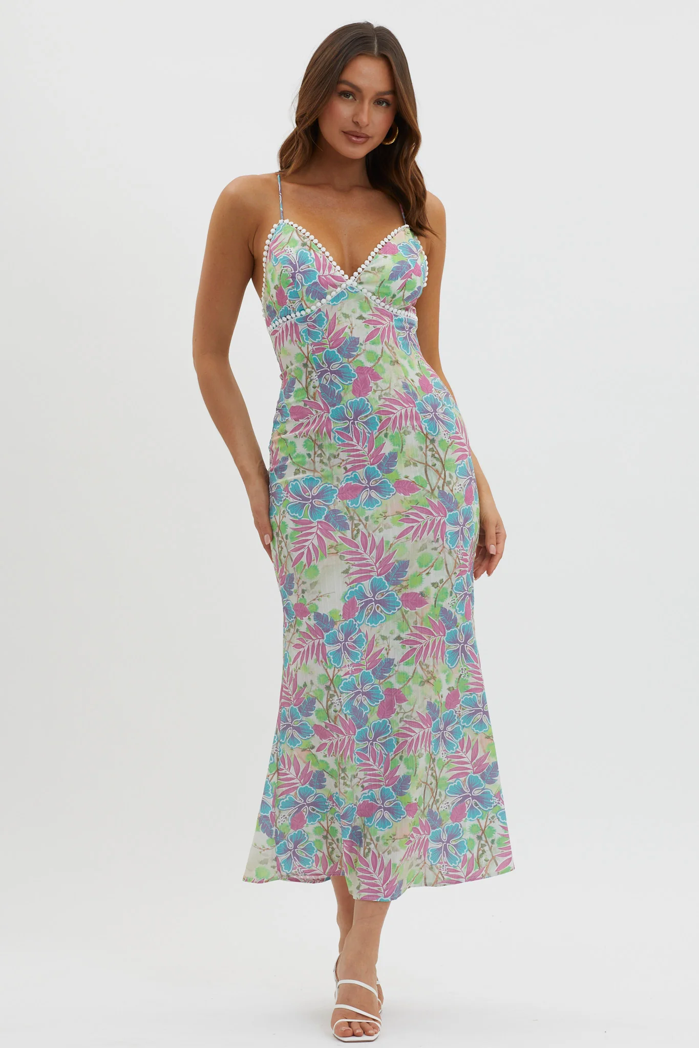 New Acquaintance Low Back Dress Floral Pink - Sonourner