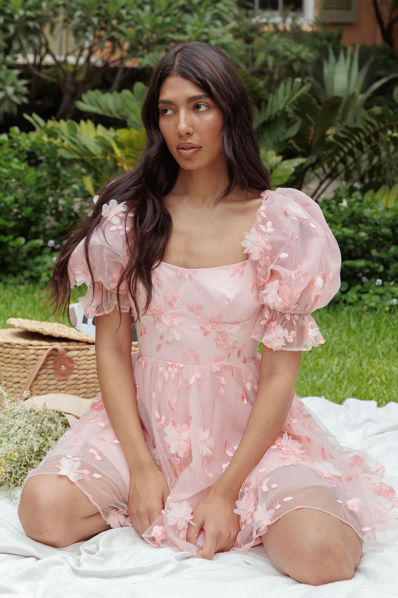 I've Got Sunshine Ruffle Strap Mini Dress Embellished Blush - Sonourner