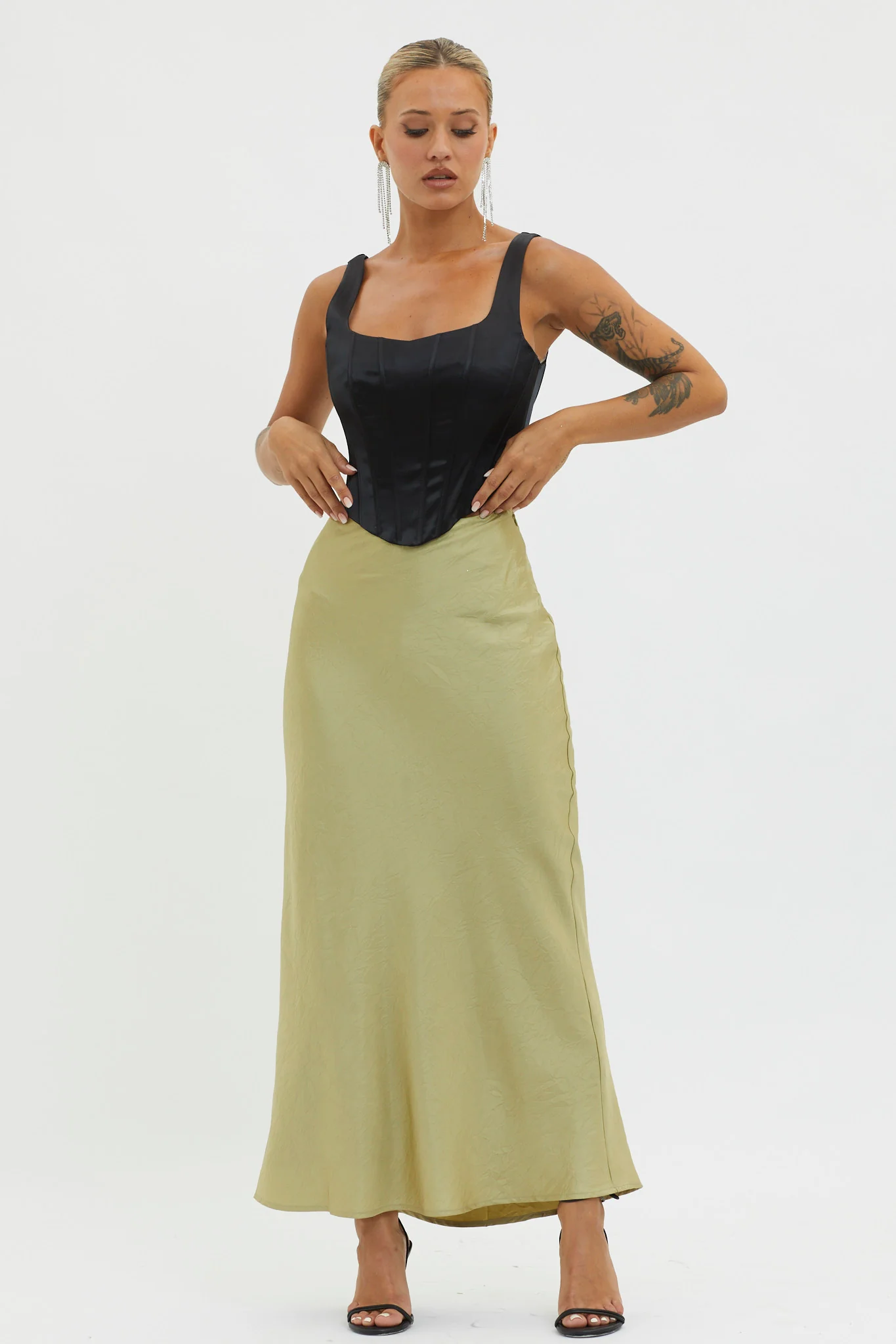 Guiding Light Midi Skirt Light Green - Sonourner