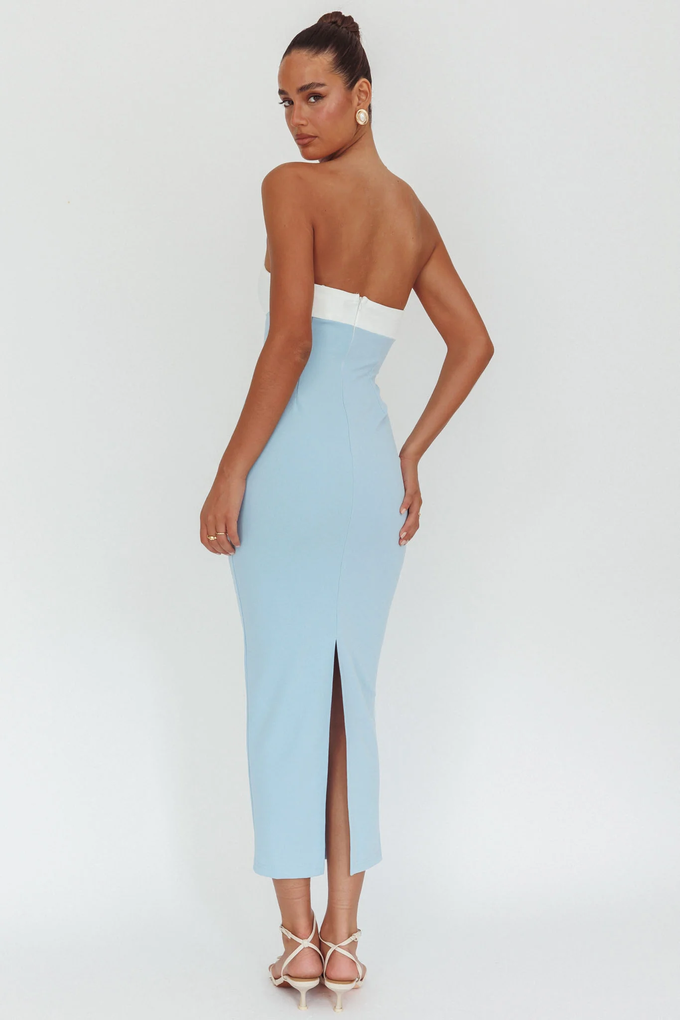 Regent Strapless Maxi Dress Contrast Blue - Sonourner