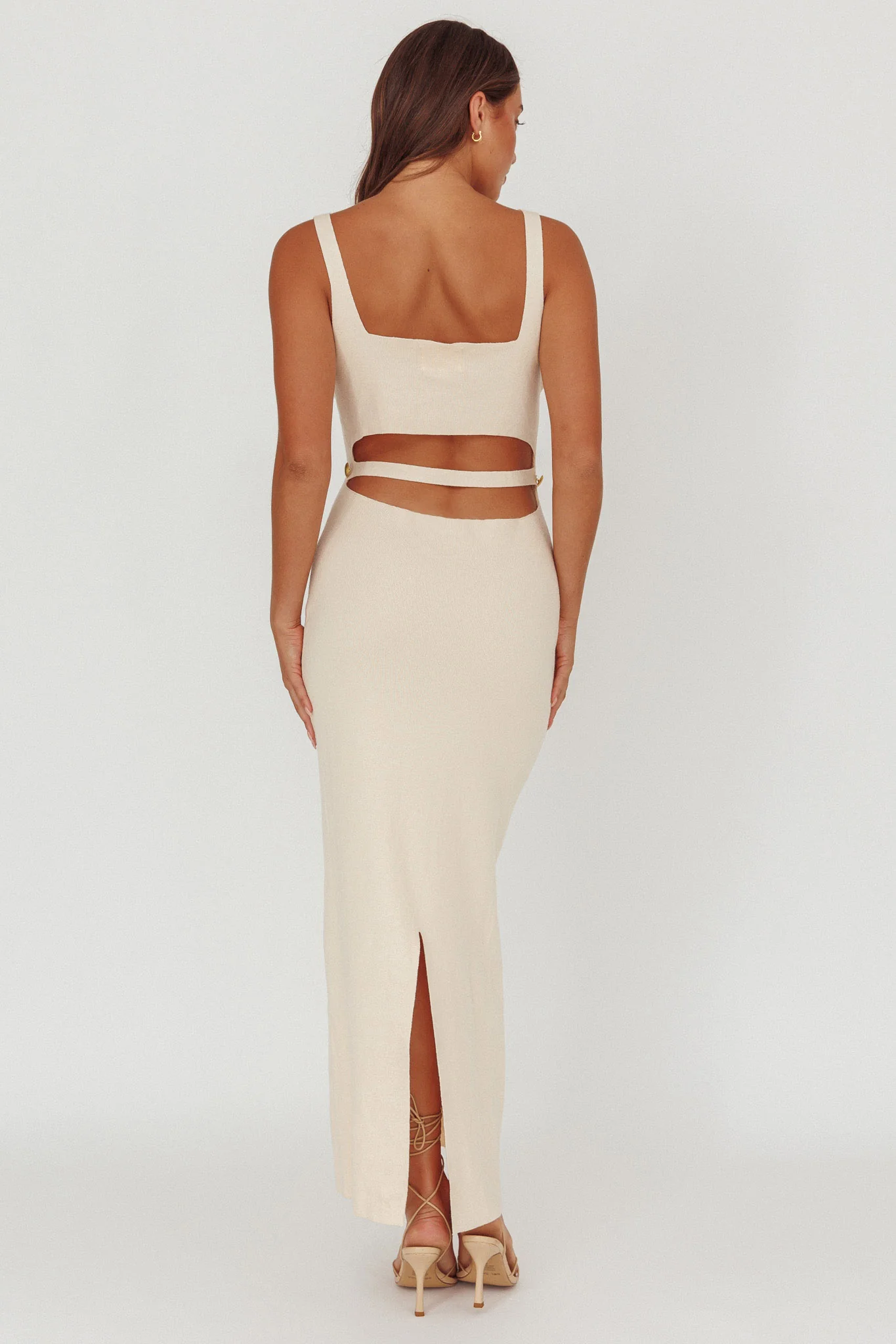 Fall Moon Cut-Out Back Maxi Dress Ivory - Sonourner