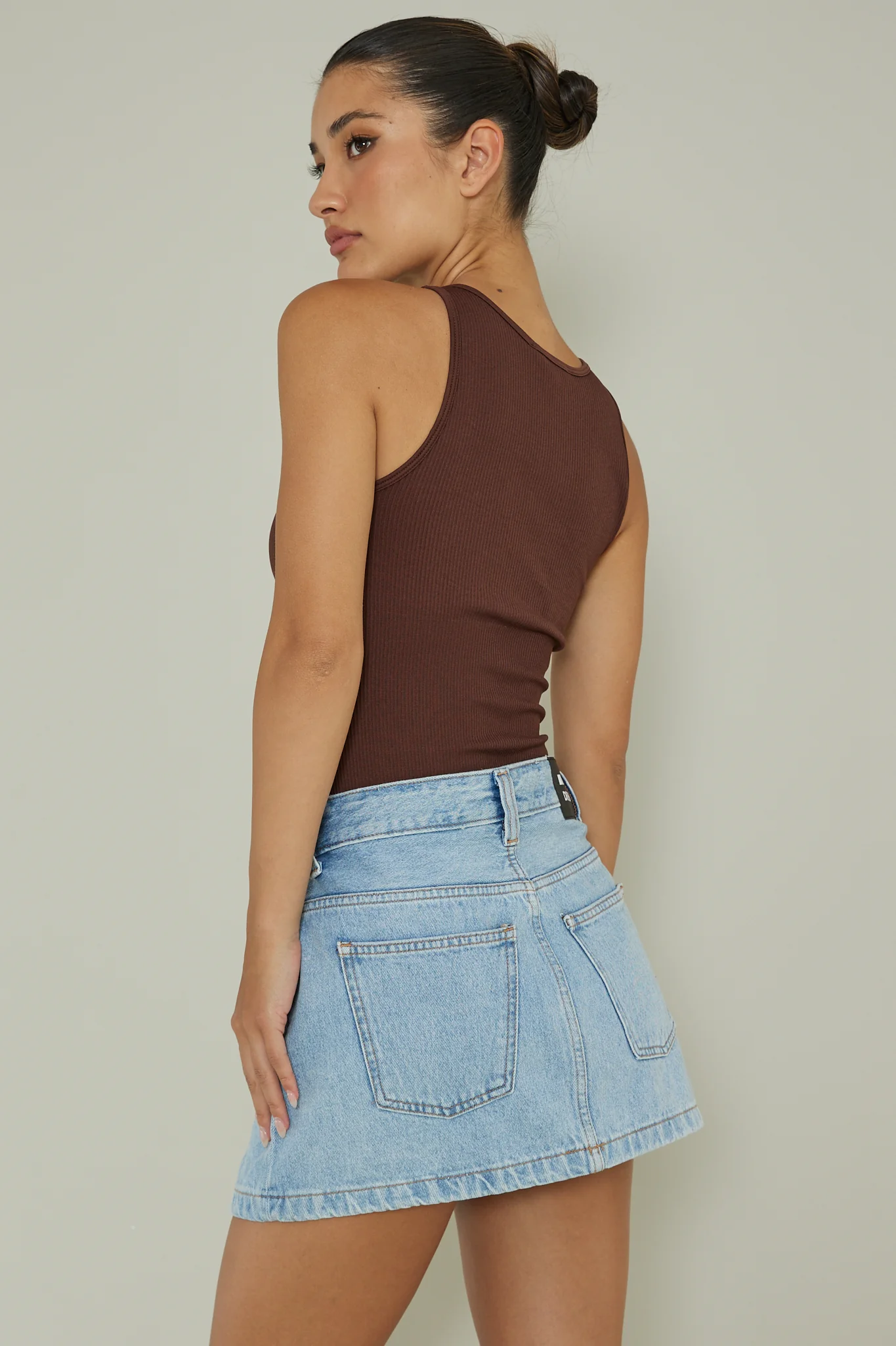 Attitude Ribbed Leotard Chocolate - Sonourner