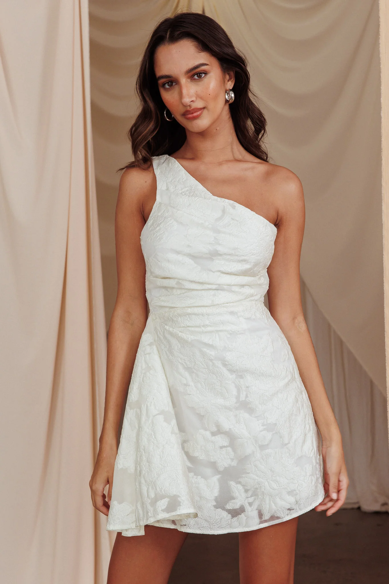 Inner Power One-Shoulder Mini Dress White - Sonourner