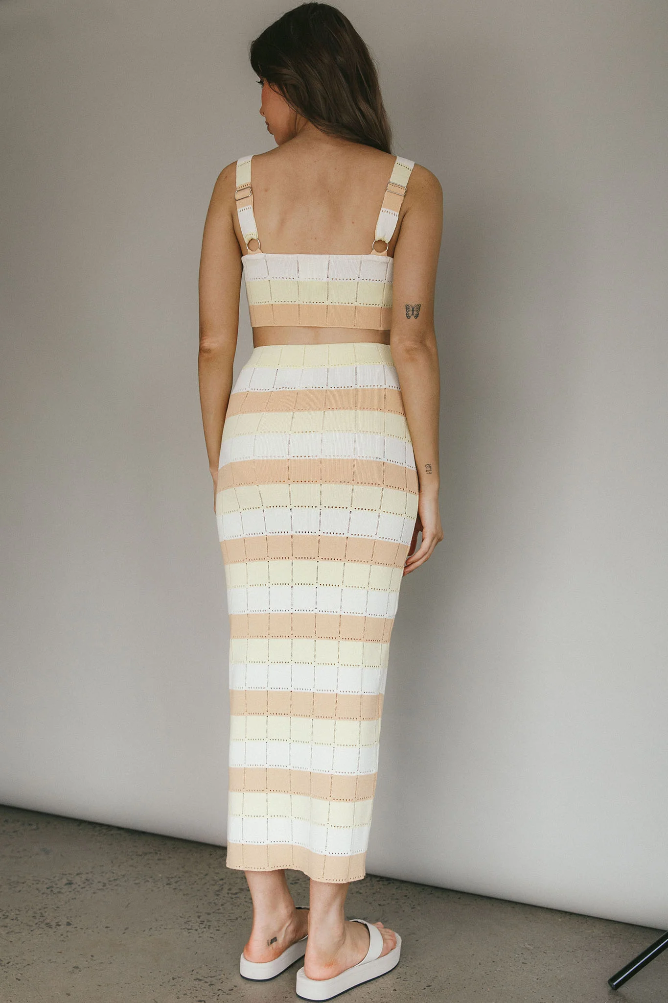 Chase The Sunrise Knit Maxi Skirt Lemon Butter - Sonourner