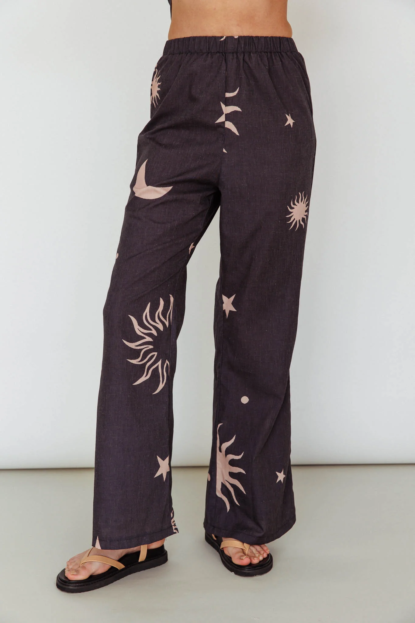 Just A Hunch Pants Sun Moon Black - Sonourner