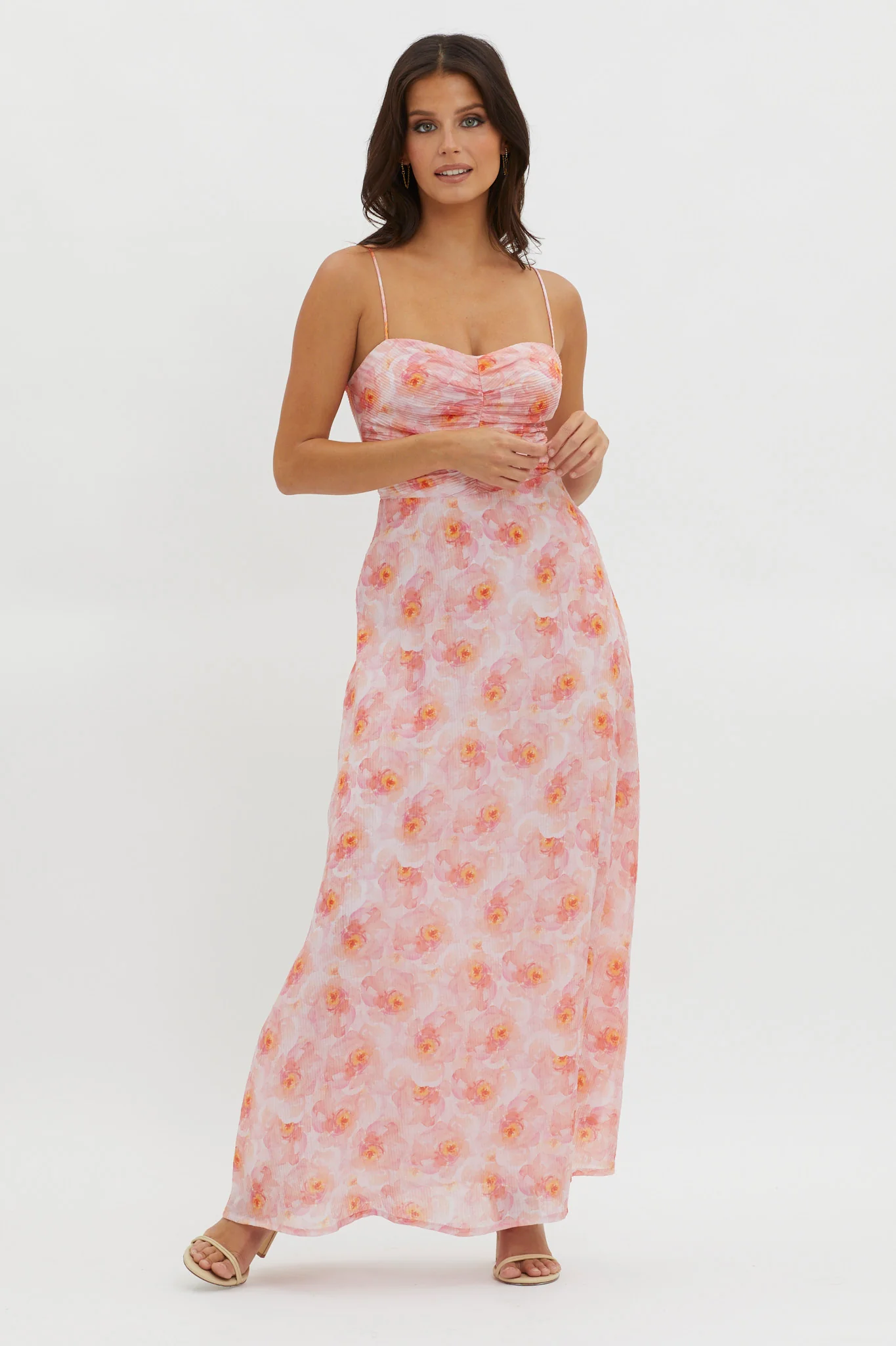 Our Song Ruched Bodice Maxi Dress Orange - Sonourner