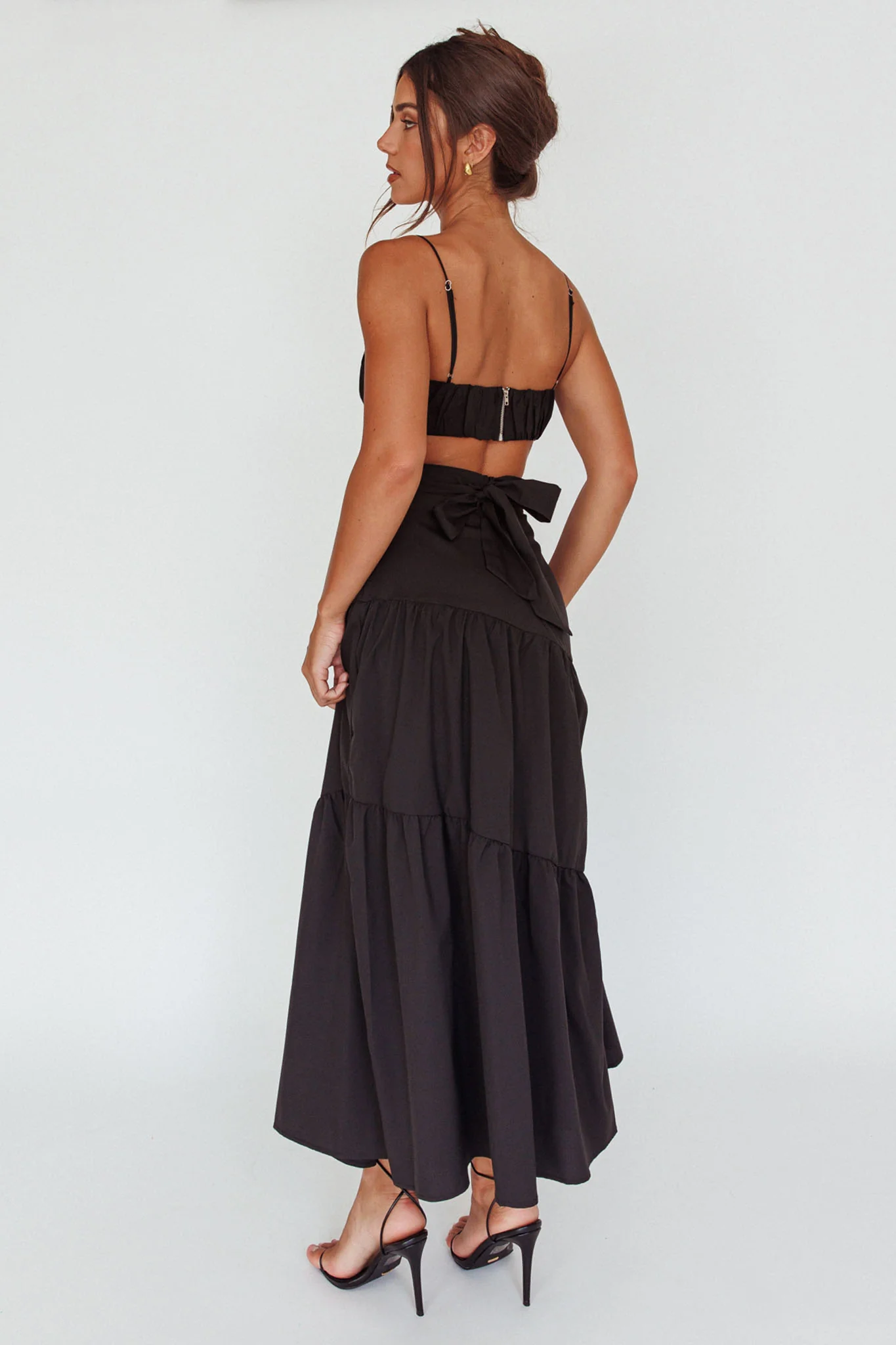 Bondi Waist Tie Maxi Skirt Black - Sonourner