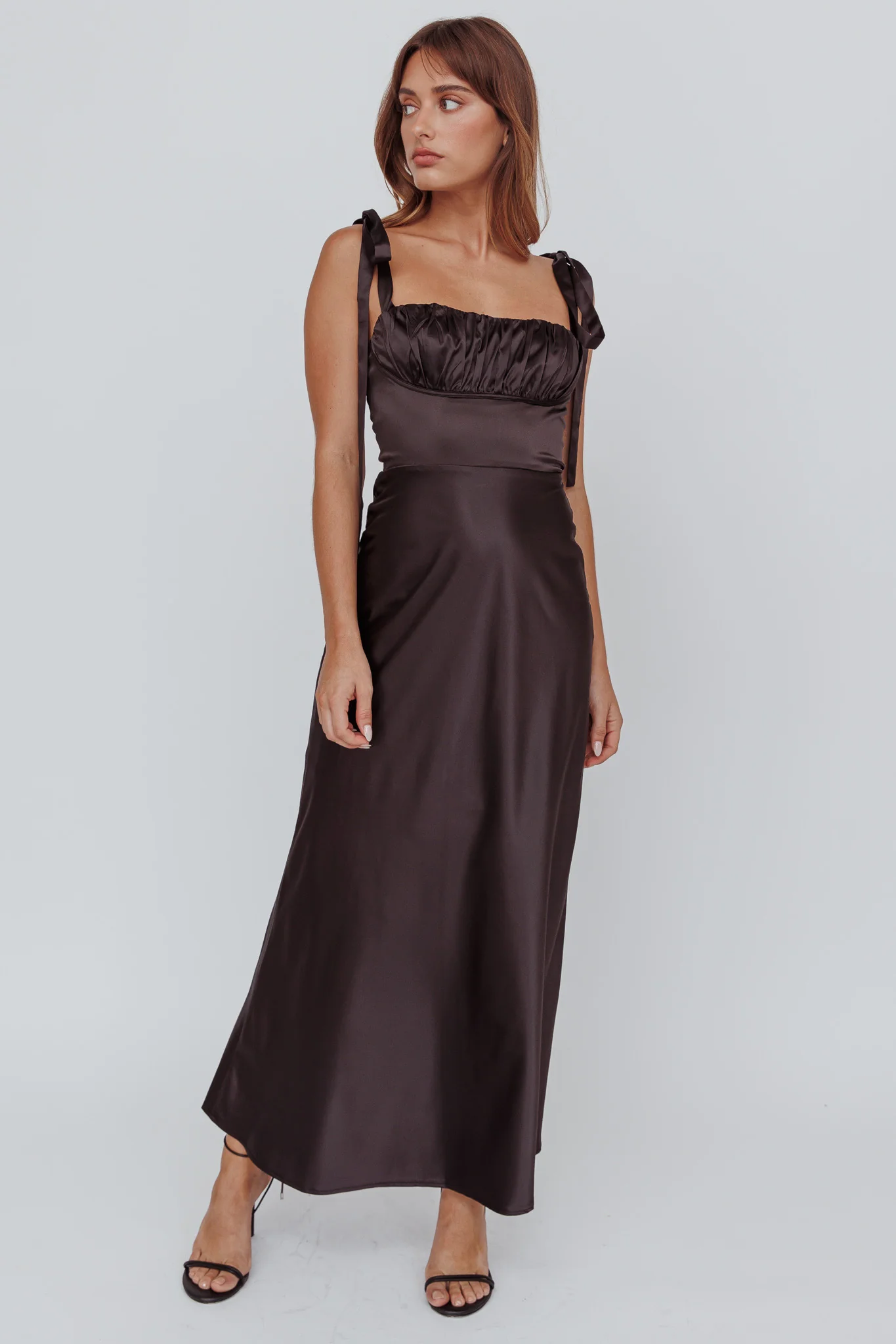 Pennelope Tied Shoulder Maxi Dress Black - Sonourner