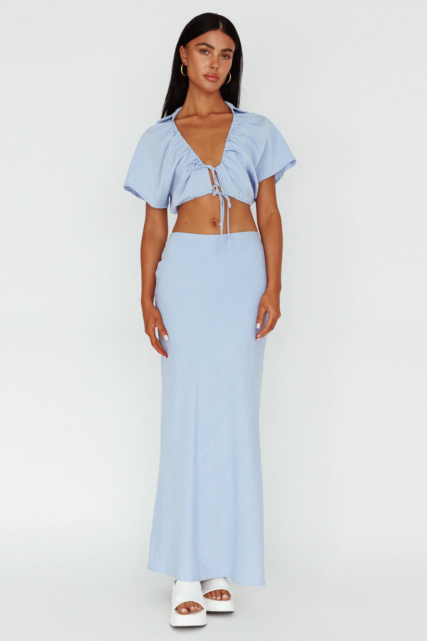 Coast To Coast Maxi Skirt Blue - Sonourner