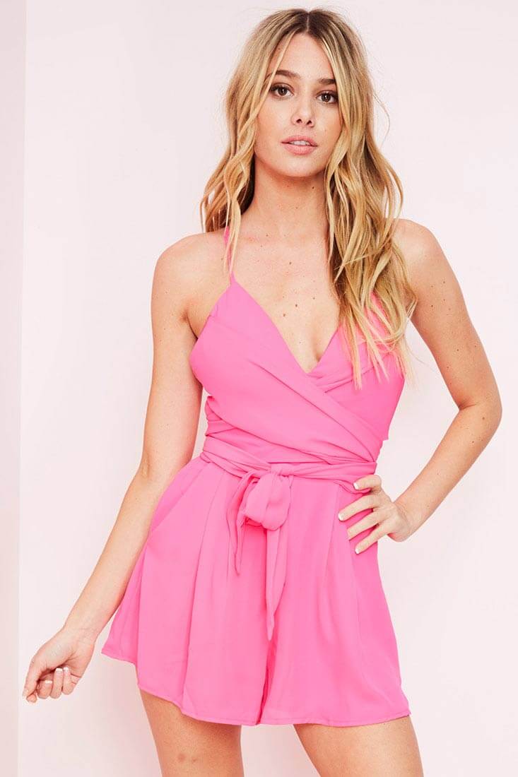 Xzander Dressy Romper Hot Pink - Sonourner