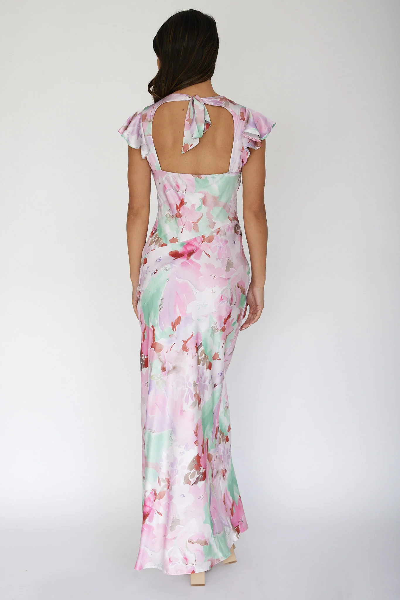 Jannet Keyhole Back Maxi Dress Floral Pink - Sonourner