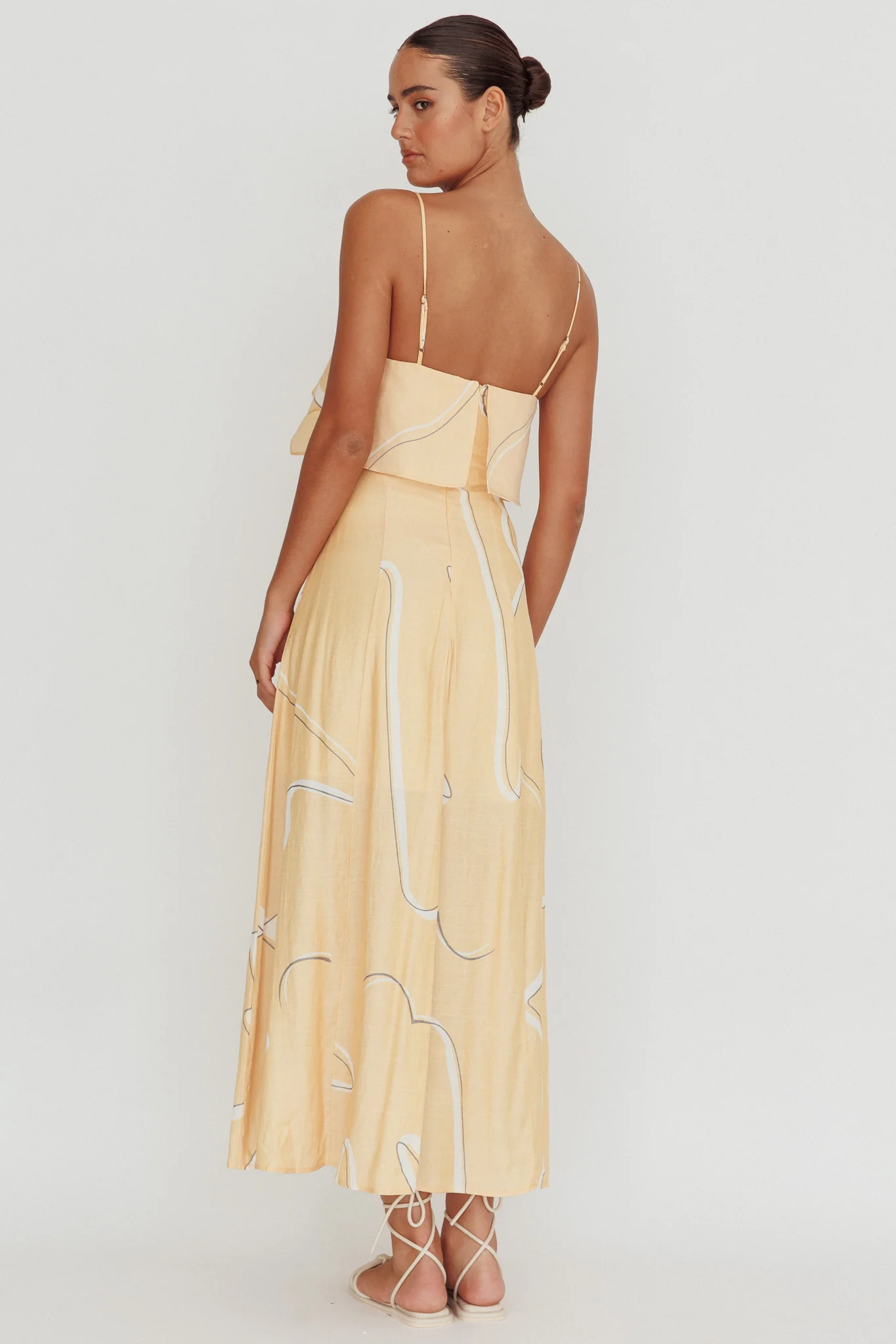 Cressida Line Ruffle Maxi Dress Mango - Sonourner