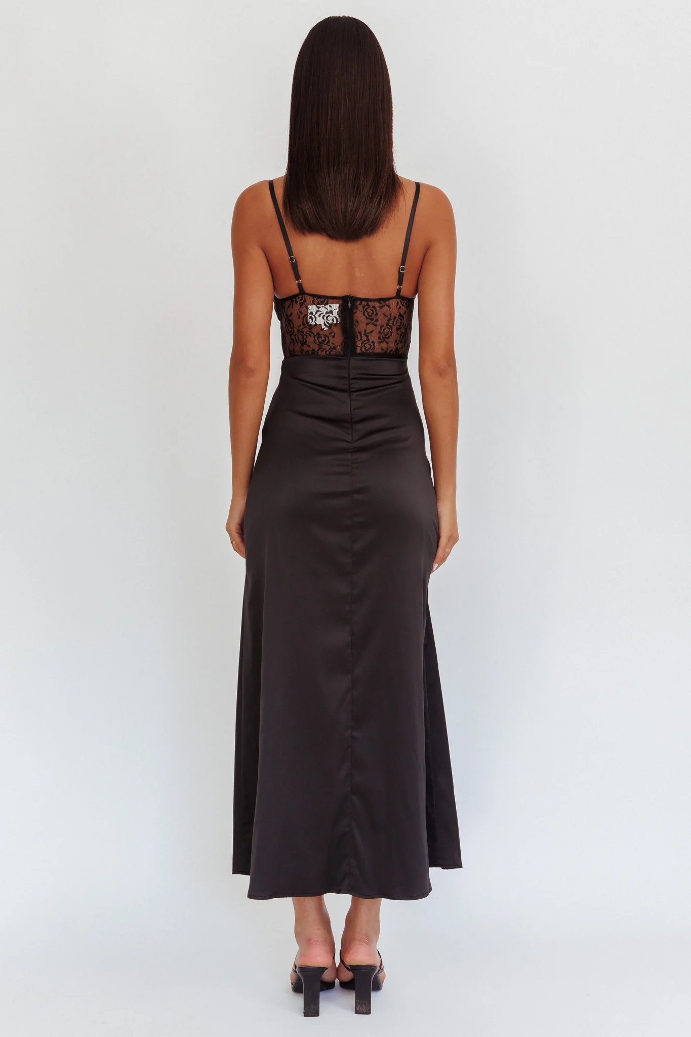 Wyatt Lace Twish Bust Maxi Dress Black - Sonourner