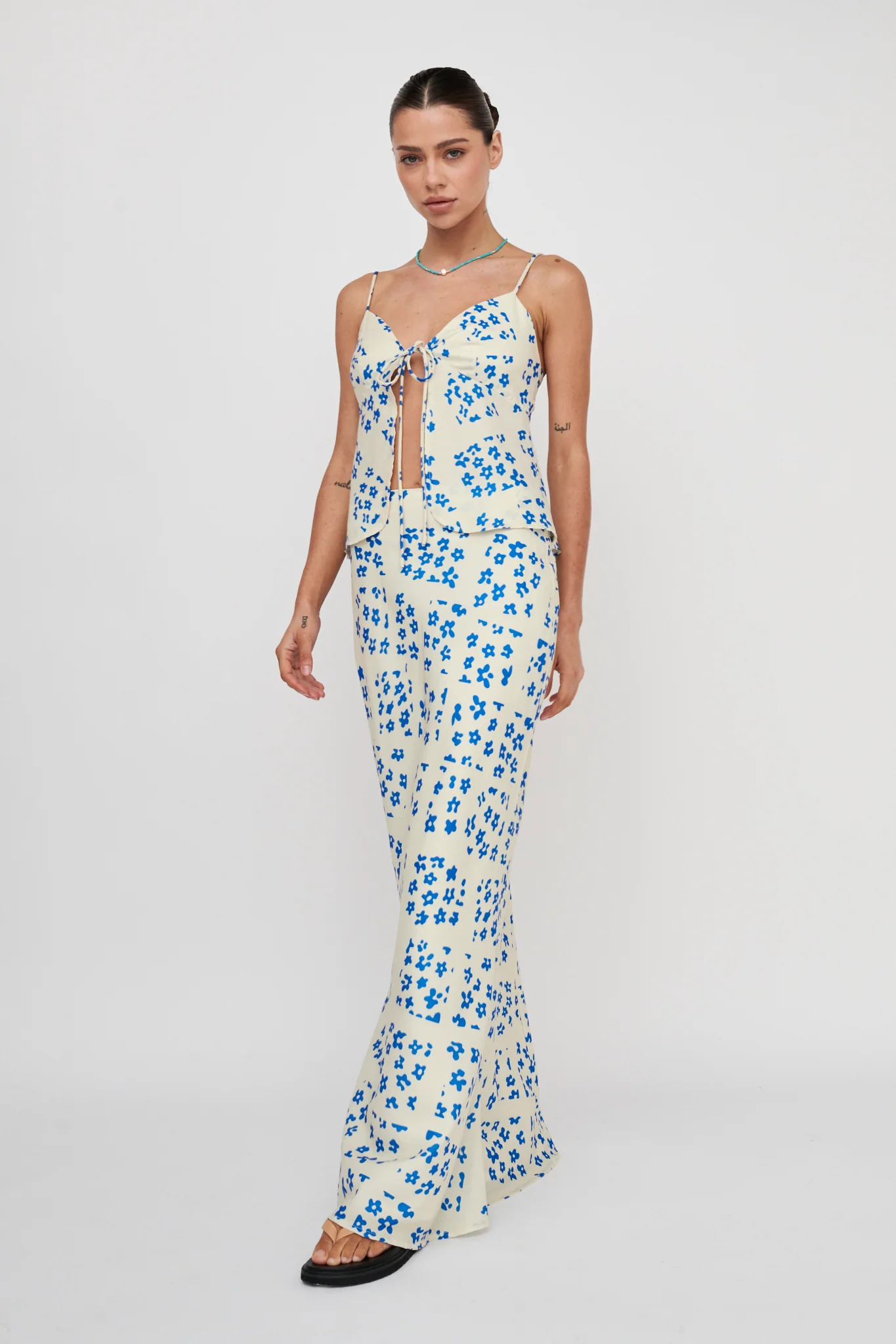 Heart & Soul Maxi Skirt Floral Cream - Sonourner