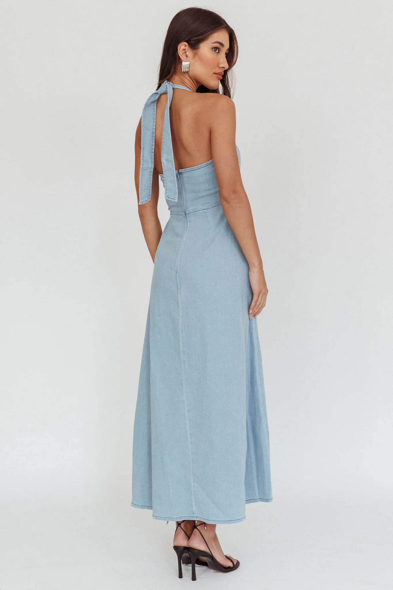 Lumi A-Line Maxi Dress Light Denim Blue - Sonourner