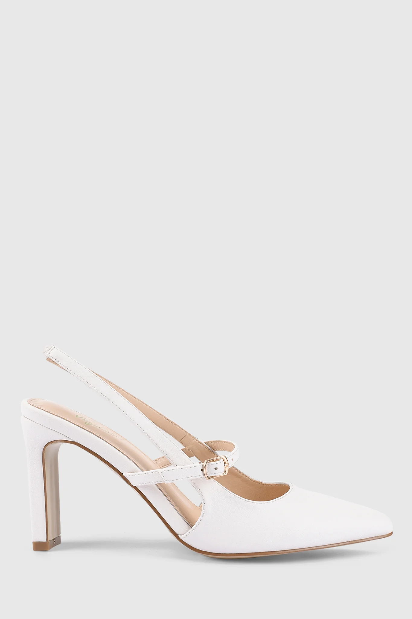 VERALi Kimchi Slingback Block Heels White - Sonourner