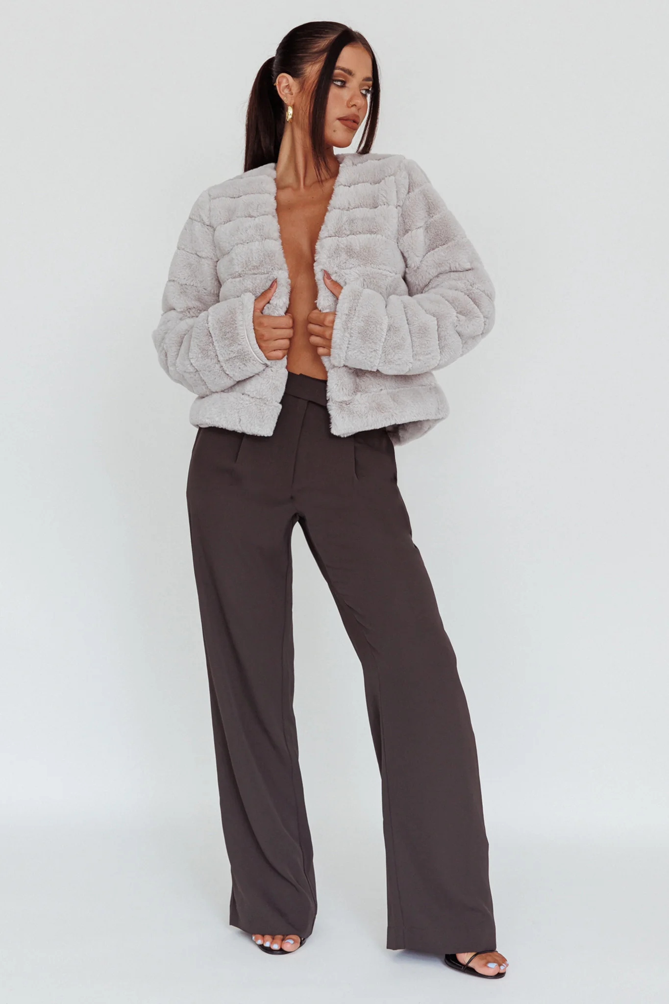 Back To Basics High Waist Pants Charcoal - Sonourner