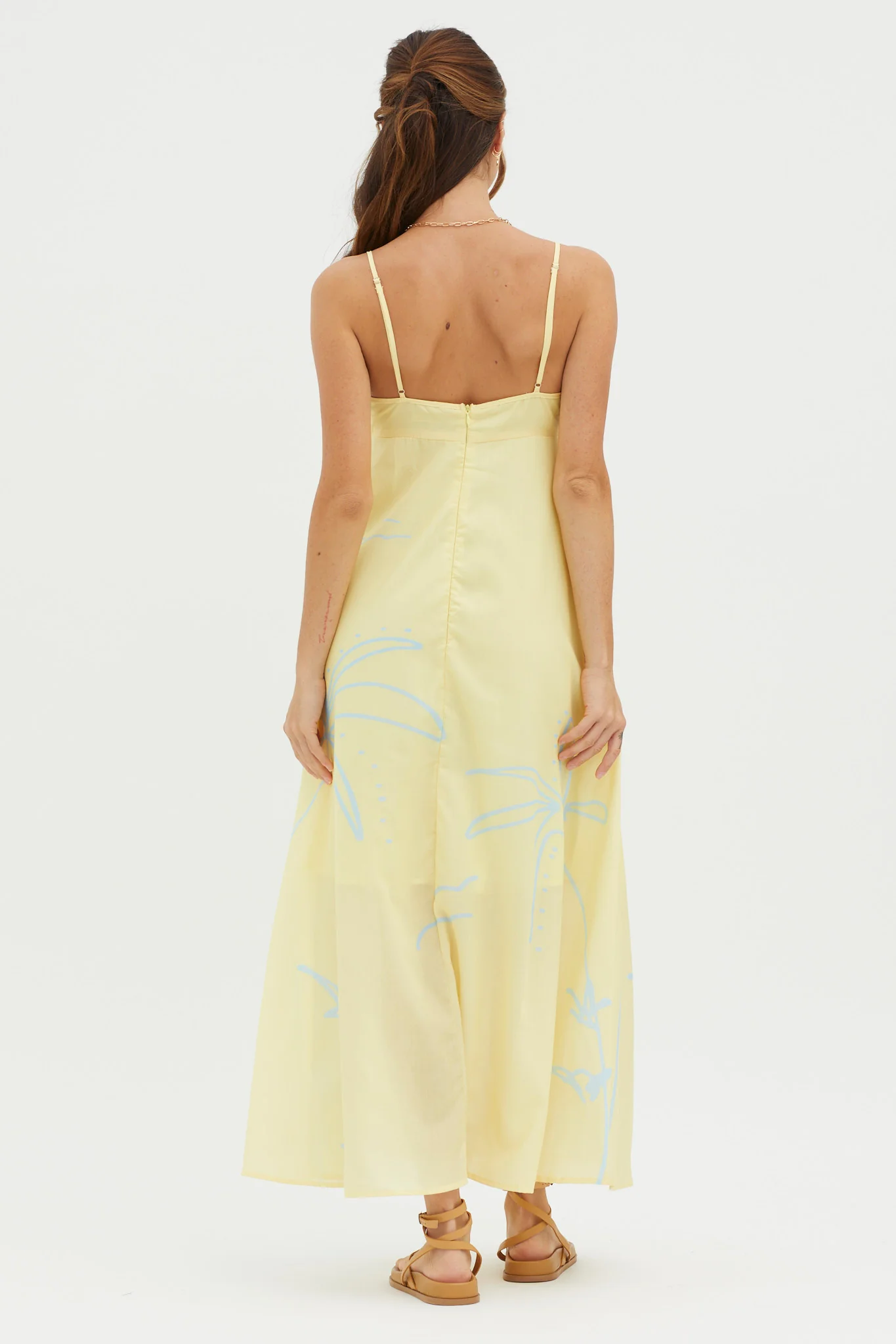 Yuki Tied Bust Midi Dress Yellow - Sonourner