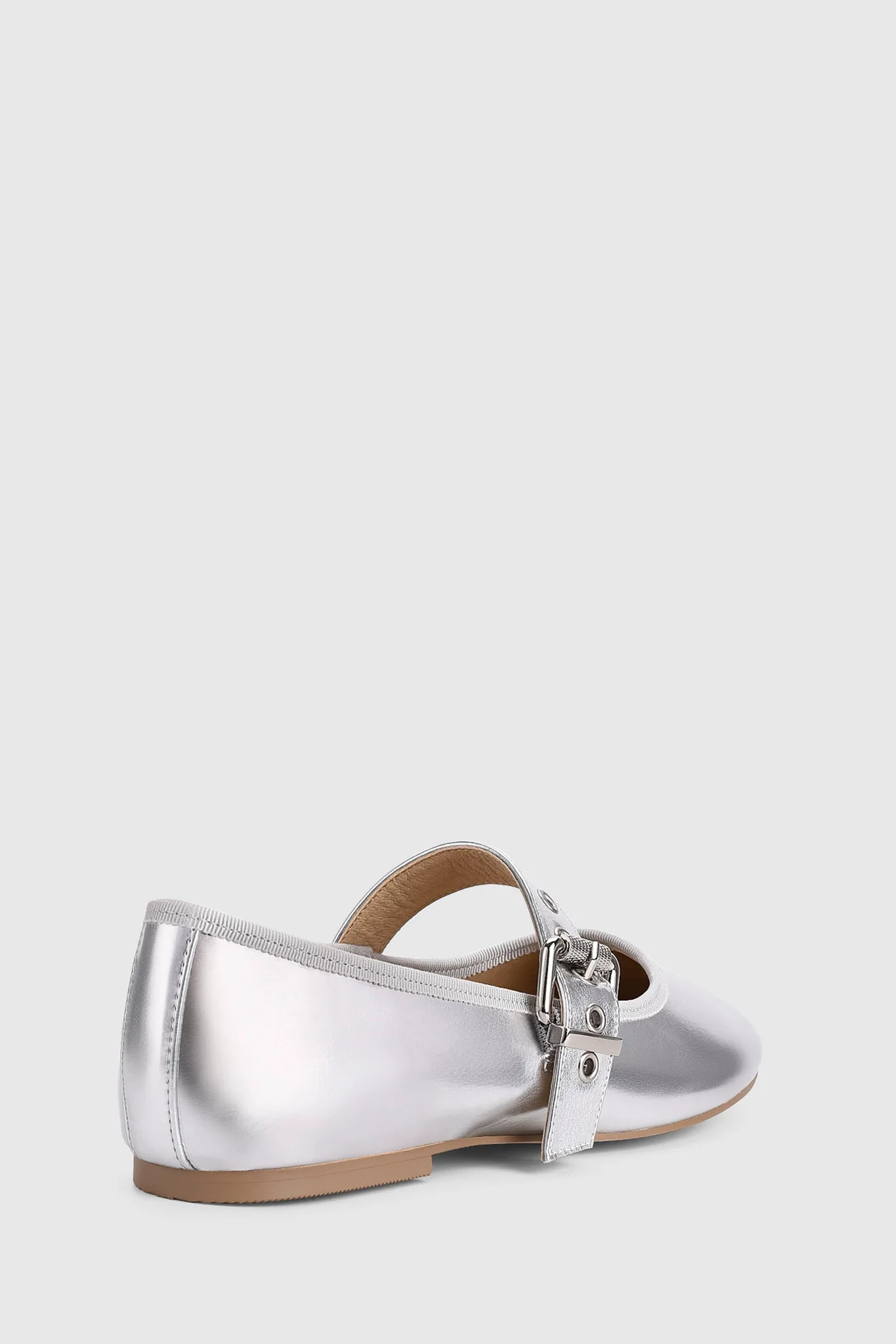 VERALi Banks Buckled Mary-Jane Flats Silver - Sonourner