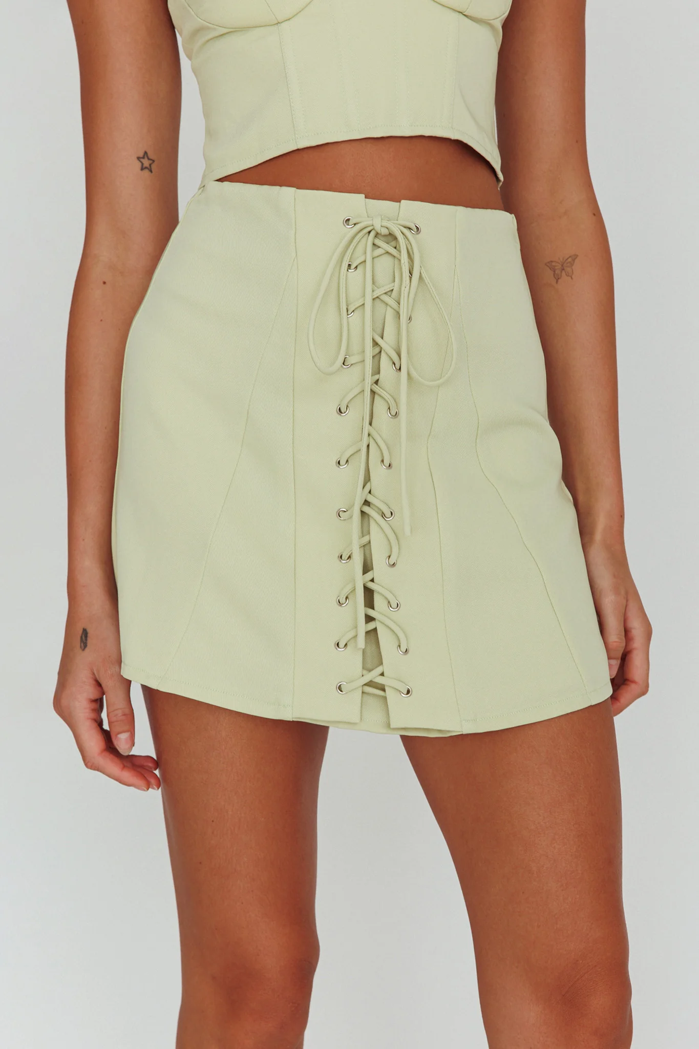 Ventura Lace-Up Skirt Mint - Sonourner