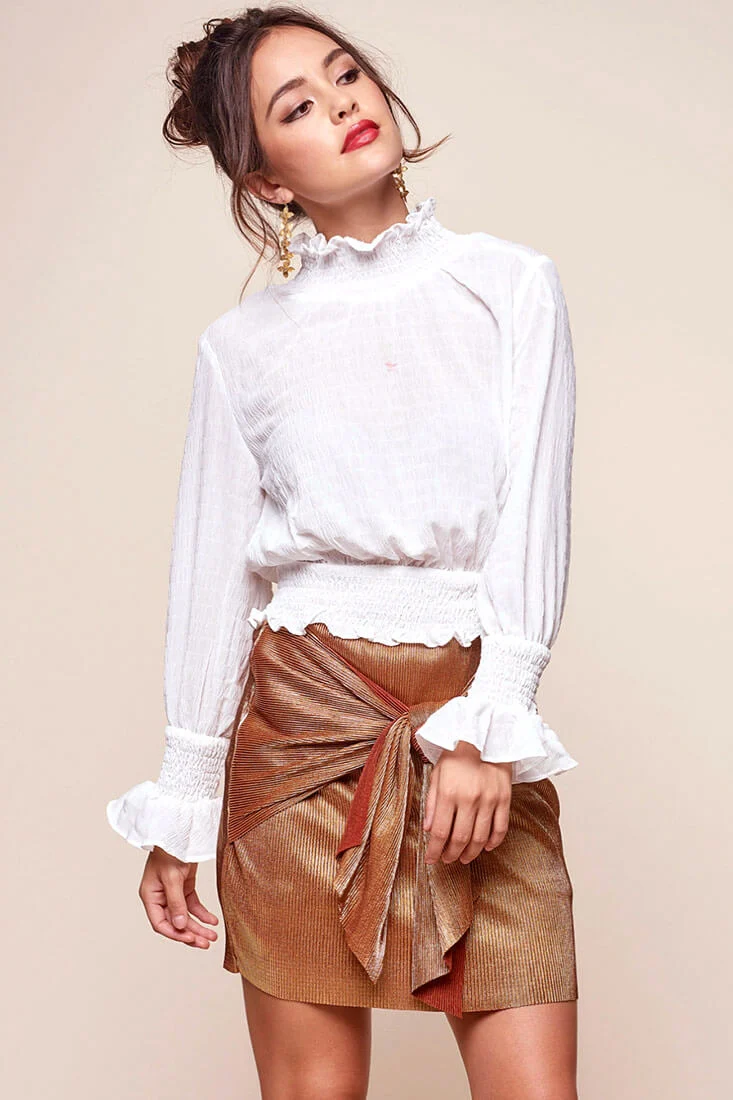Nicole Cropped Puffy Top White - Sonourner