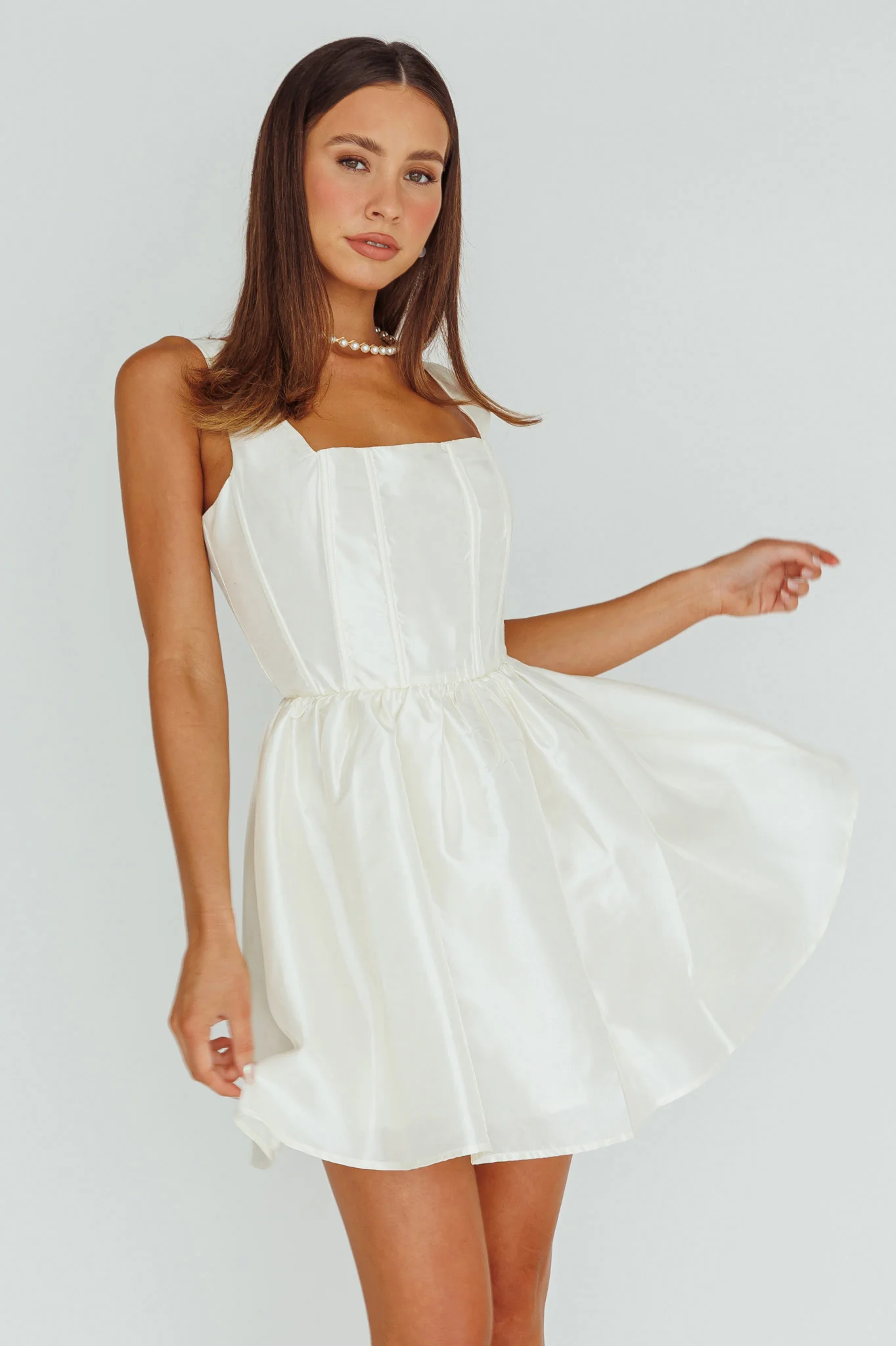 Suri Corset Bust Mini Dress Ivory - Sonourner