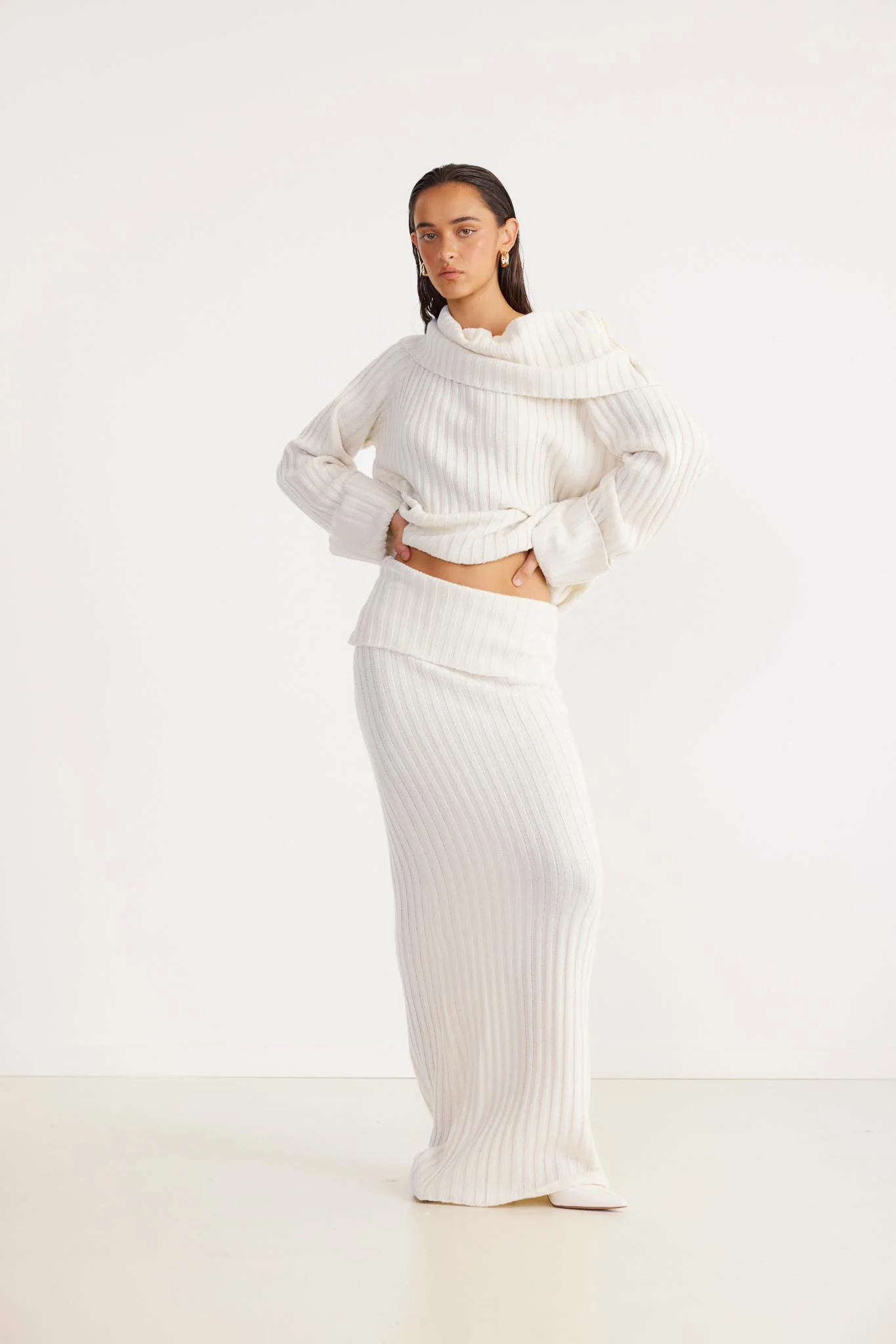 SNDYS Brooks Maxi Skirt White - Sonourner