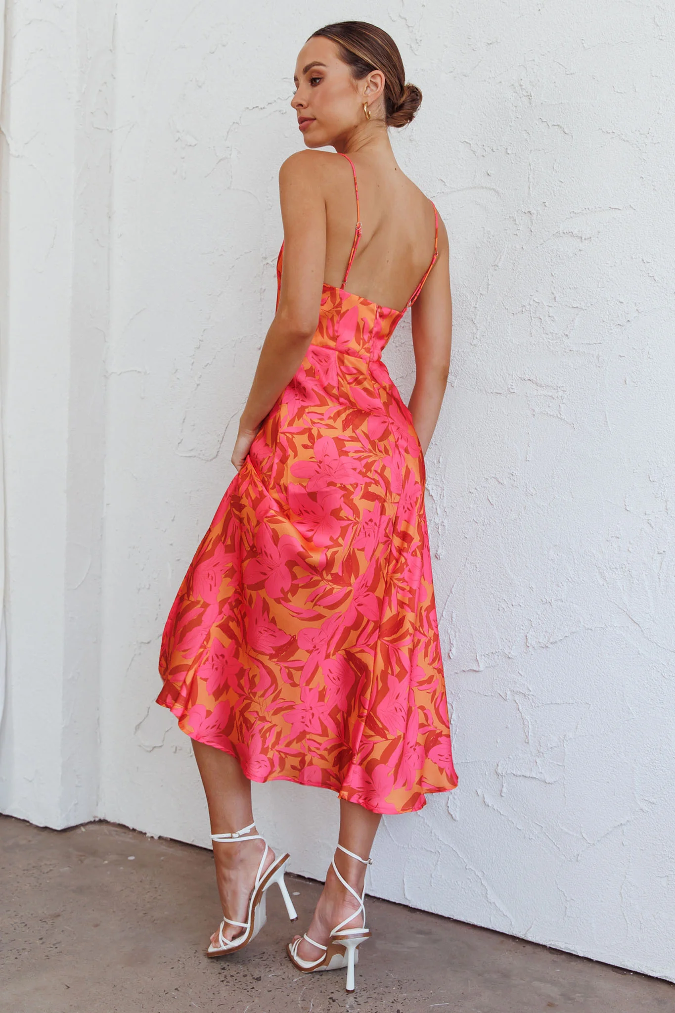 Suki Front Split Midi Dress Lily Pink - Sonourner