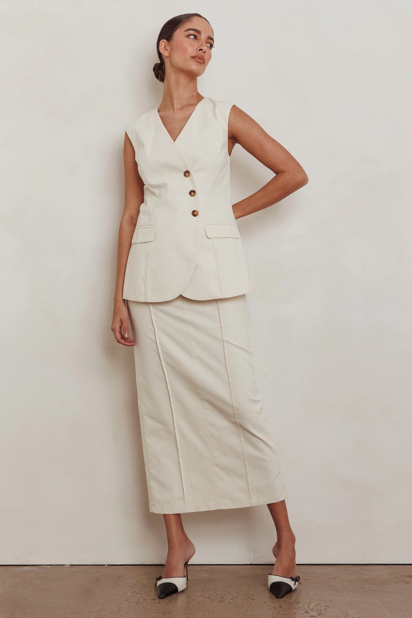 Sweet Treat Column Maxi Skirt Oat - Sonourner