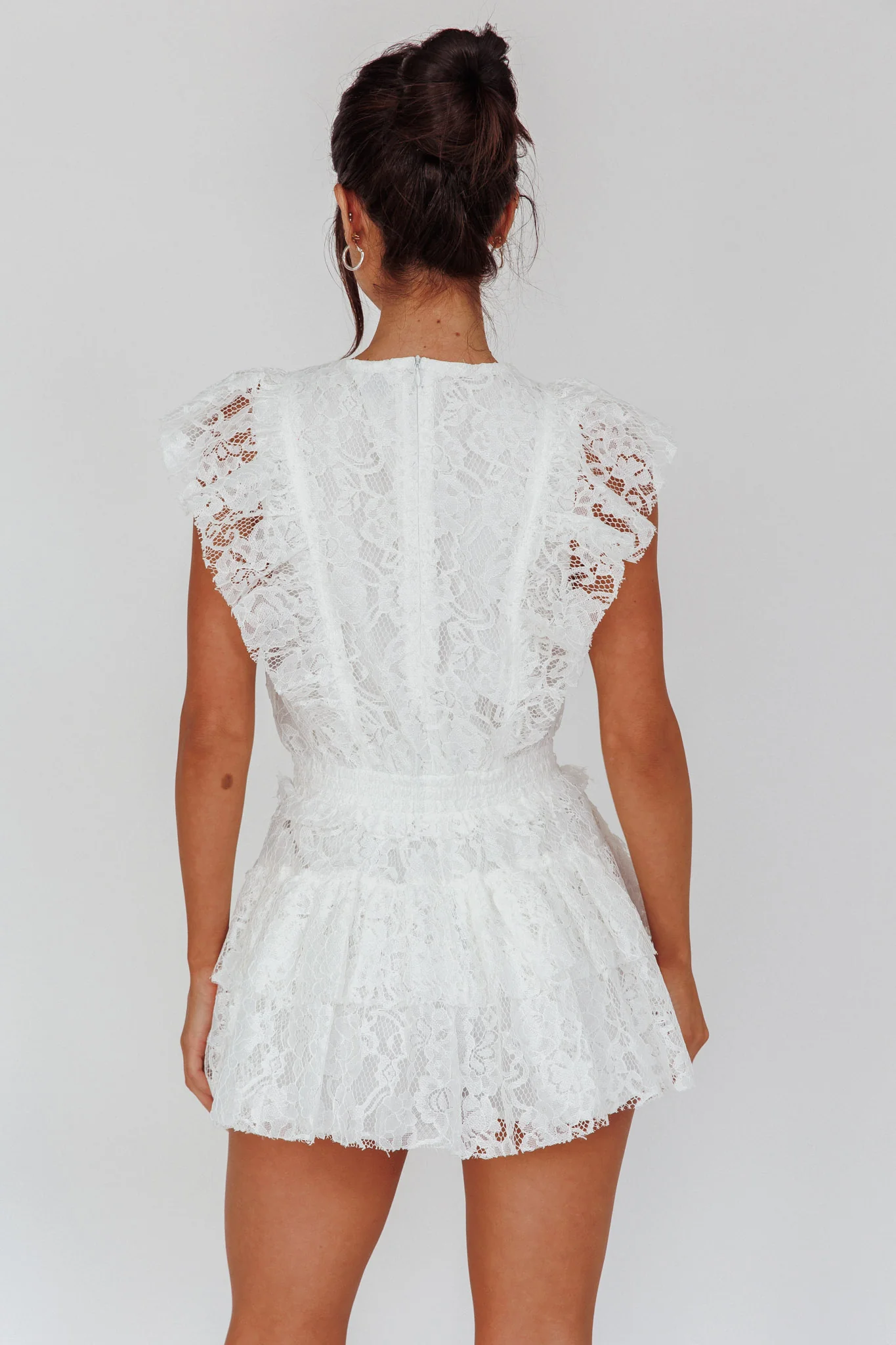 Sevila Sleeveless Lace Romper White - Sonourner
