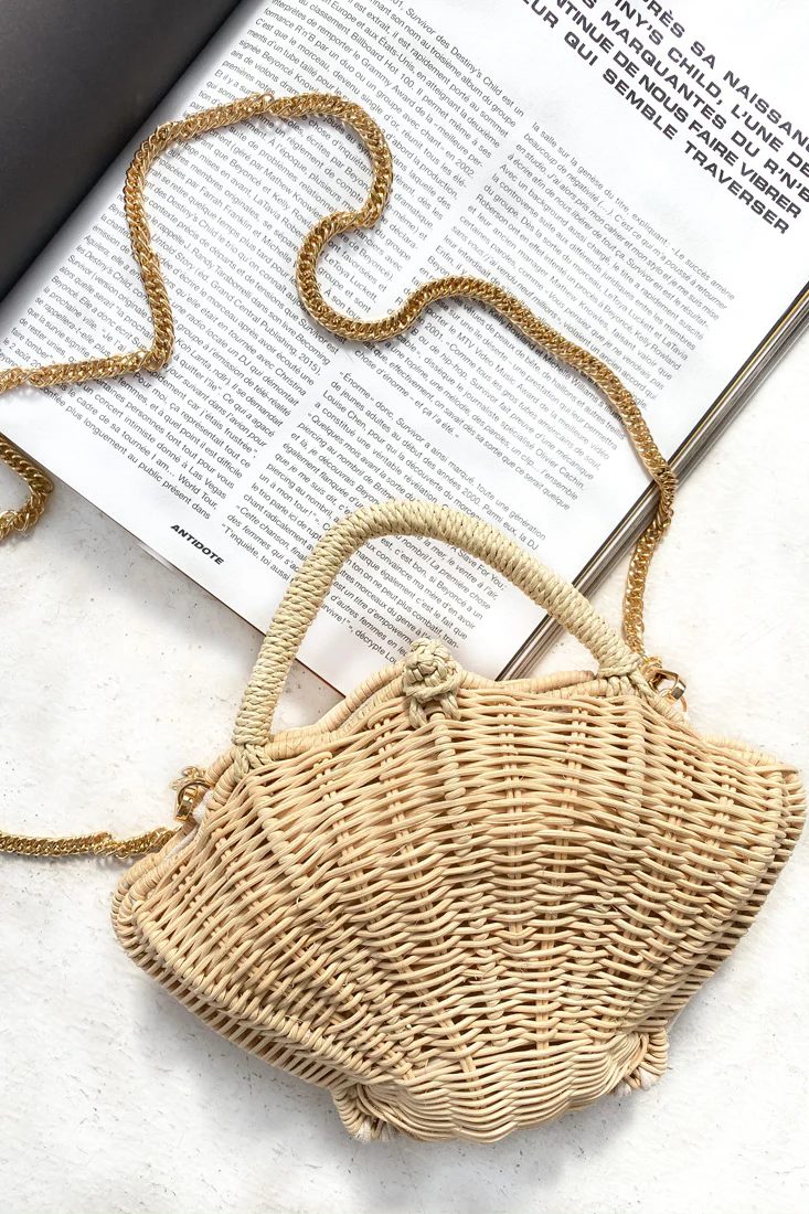 Sophie Woven Shell Purse Natural - Sonourner