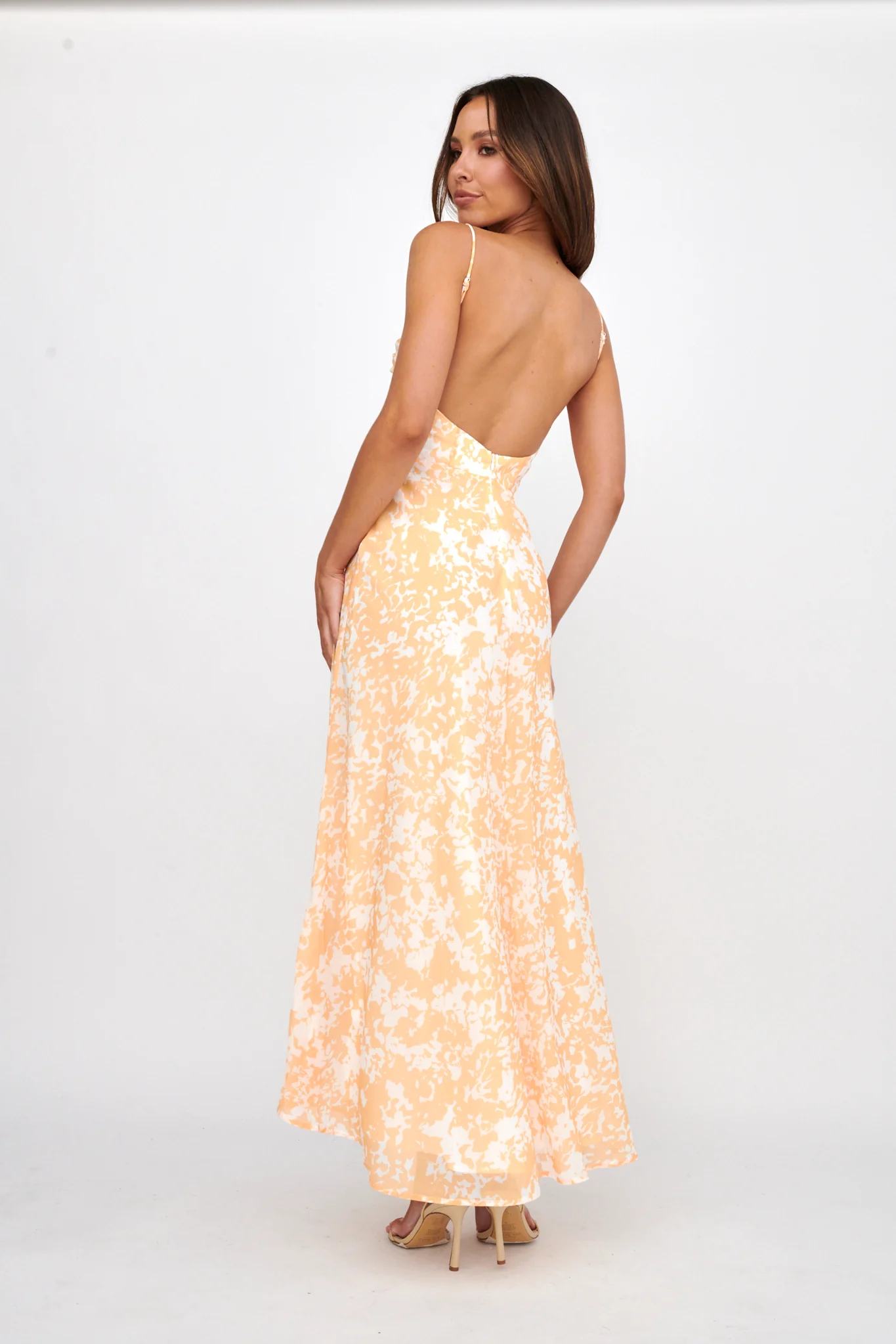 Huda U-Wire Bust Low Back Maxi Dress Yellow - Sonourner