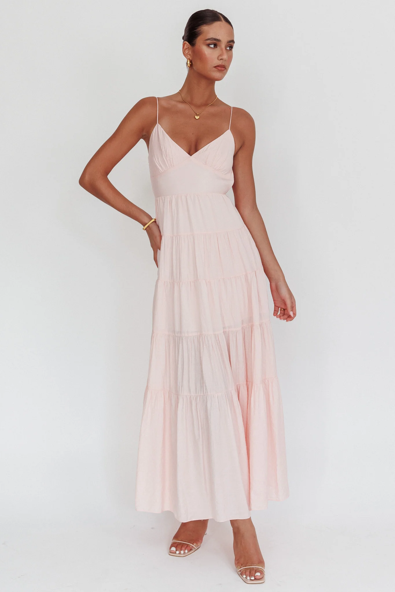 Main Attraction Cami Strap Maxi Dress Blush - Sonourner