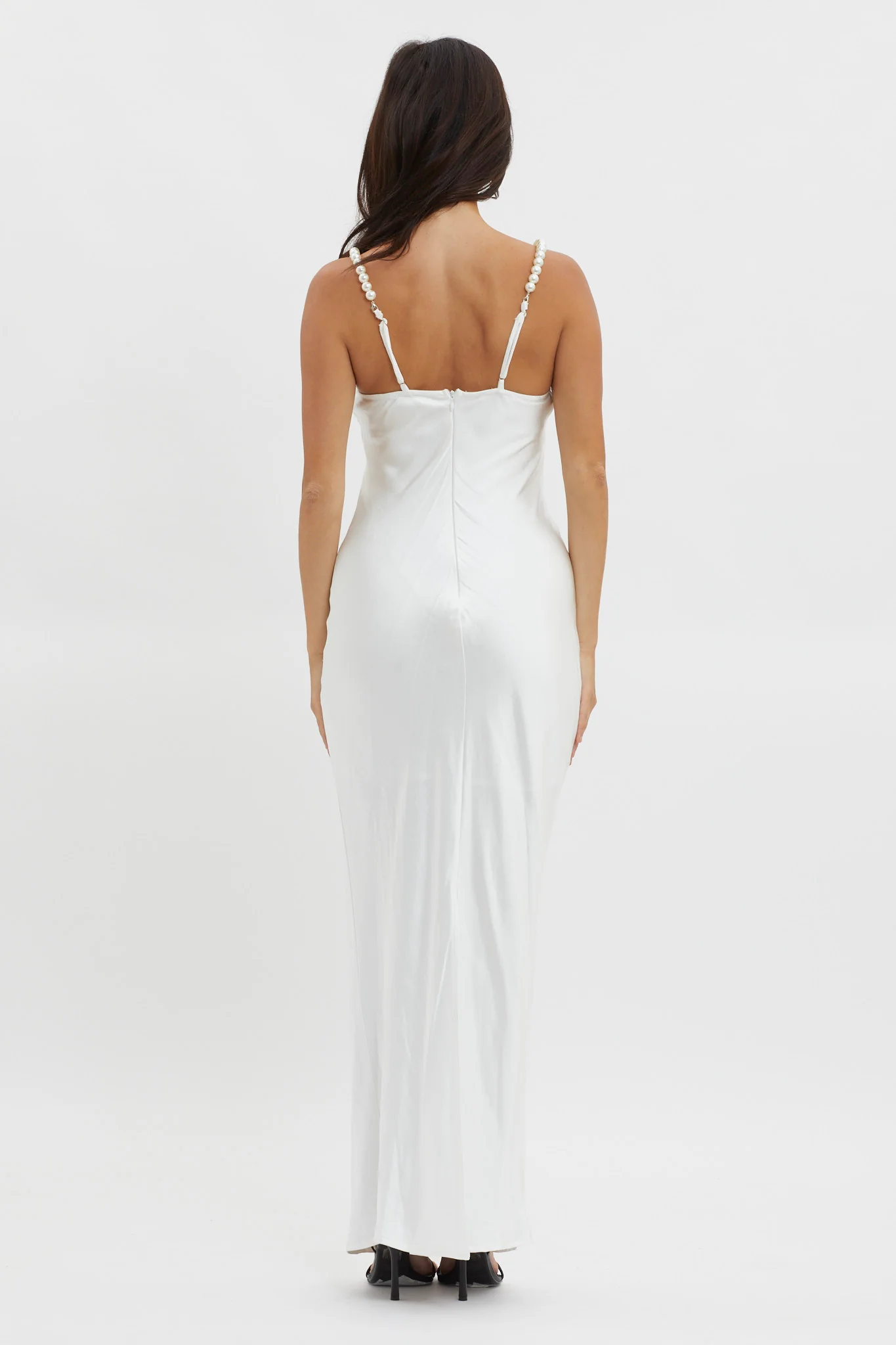 Saving Grace Pearl Strap Maxi Dress Oyster - Sonourner
