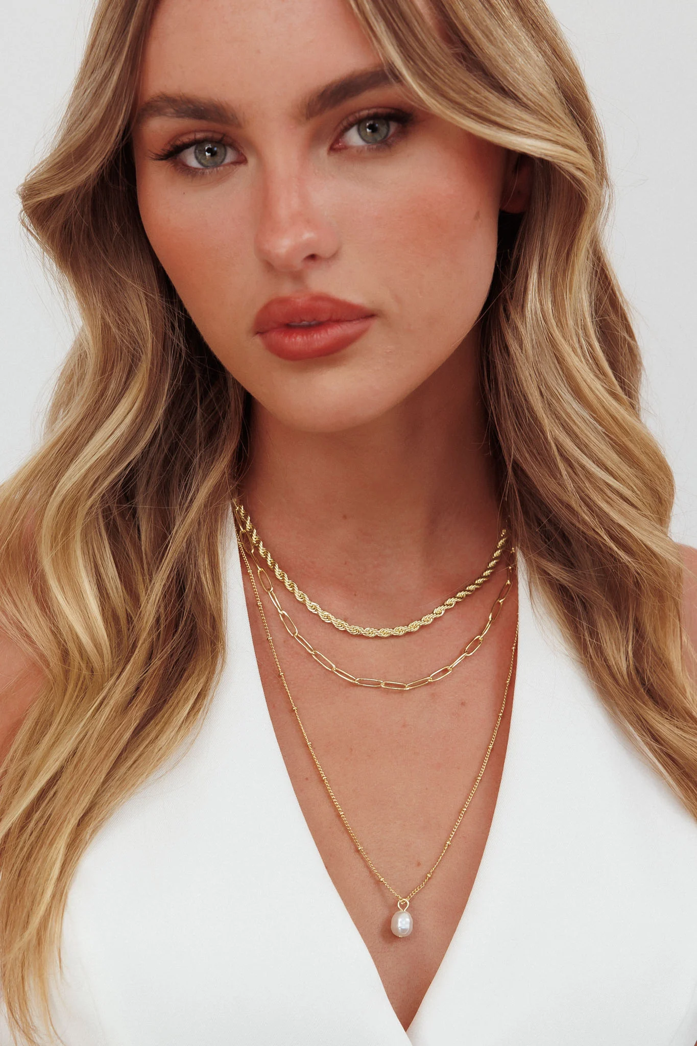 Allie Multi Length Necklace Set Gold - Sonourner