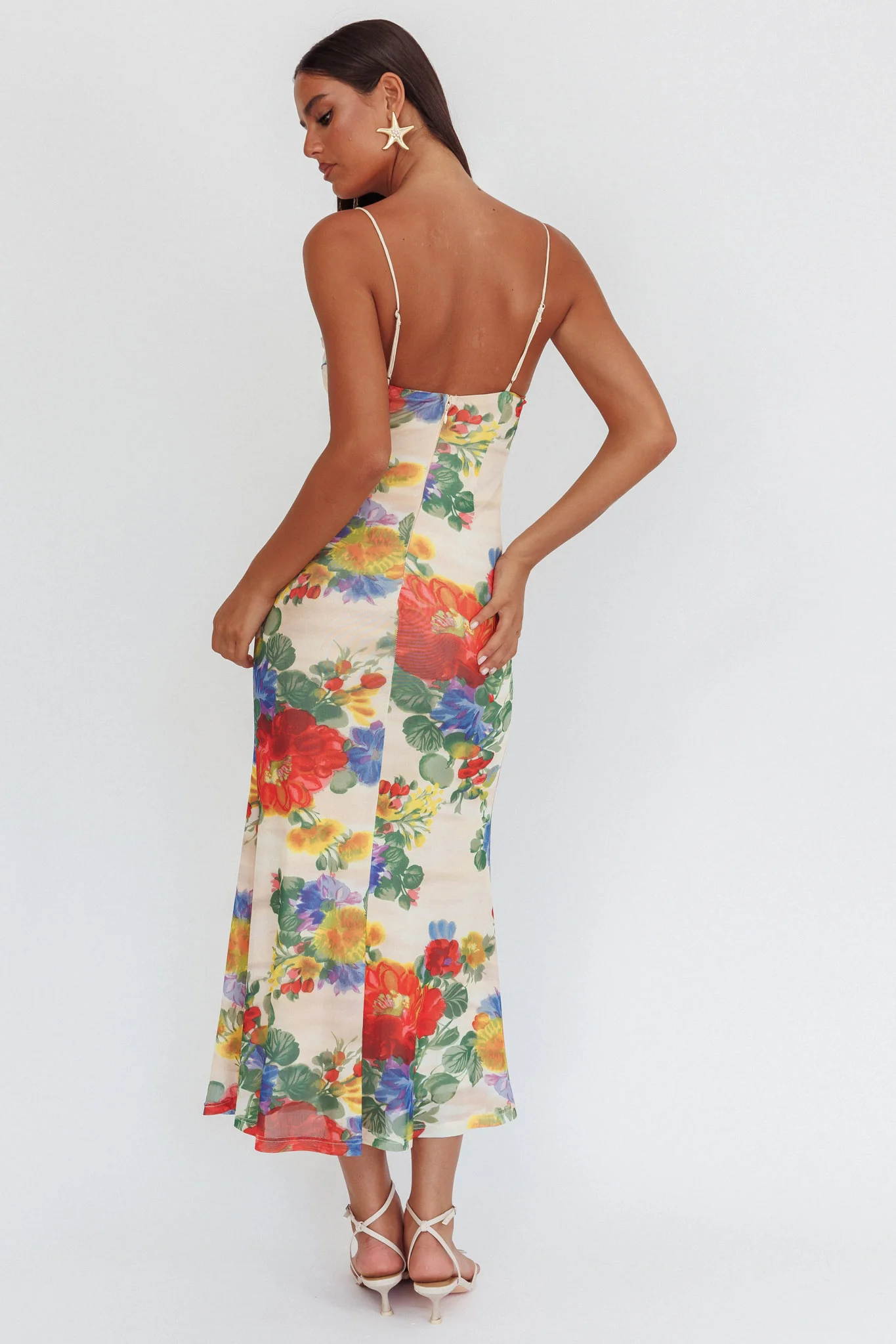 Days Ahead Mesh Overlay Maxi Dress Floral Pink - Sonourner