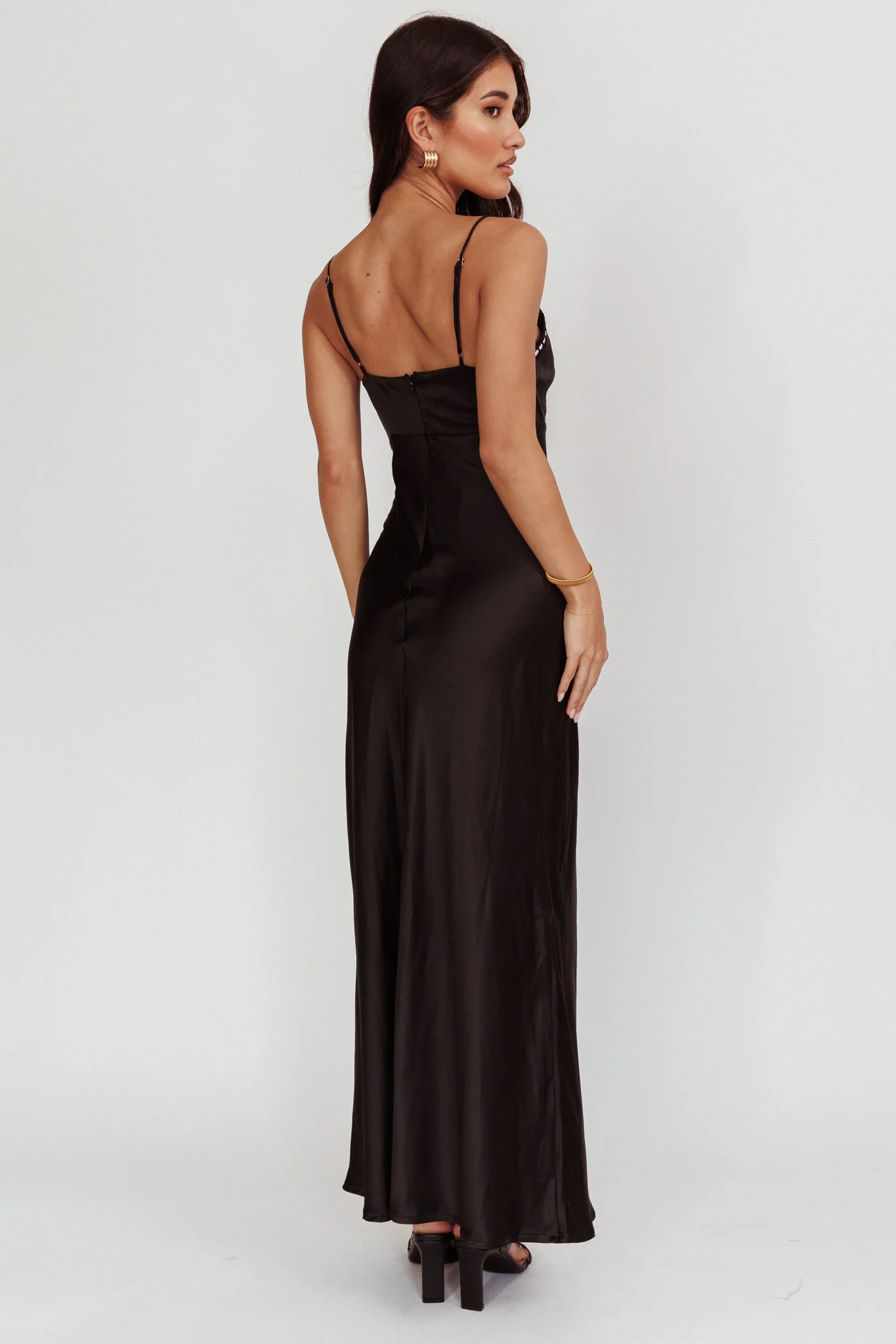 Sharla Bow Bust Maxi Dress Black - Sonourner