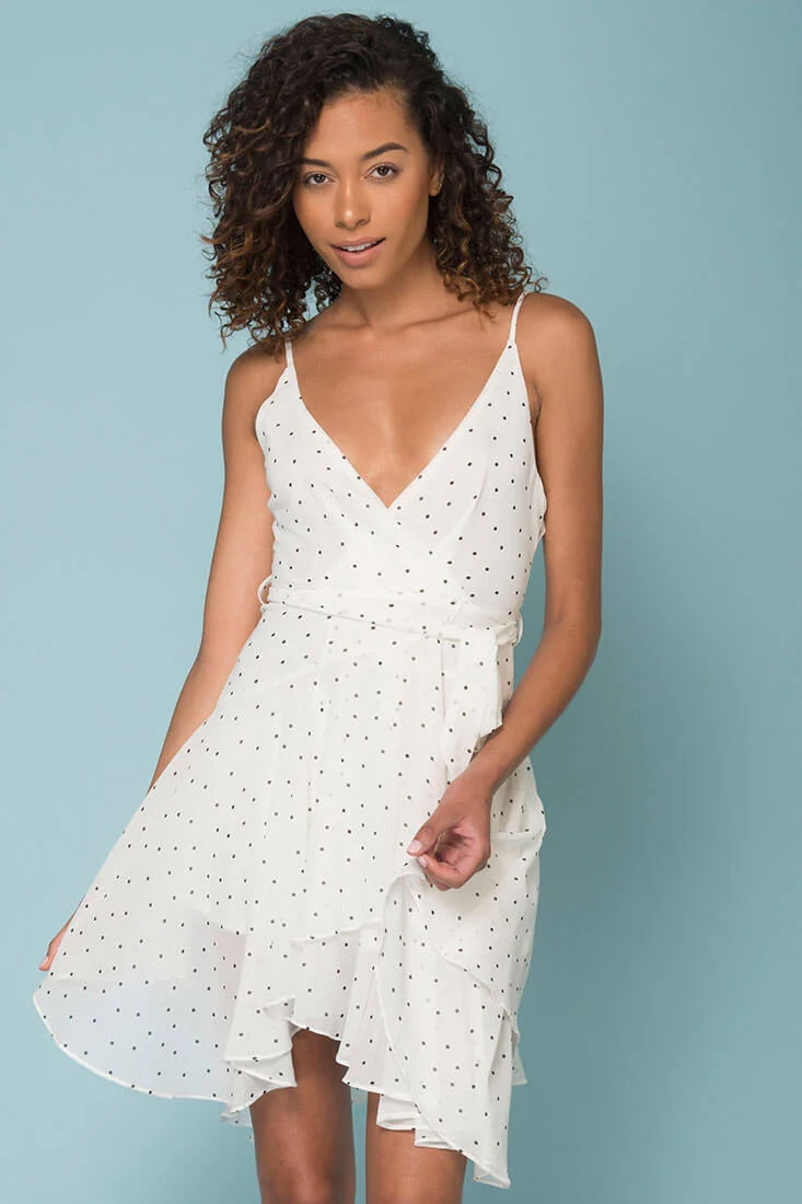 Miah Tied Waist Dress White - Sonourner