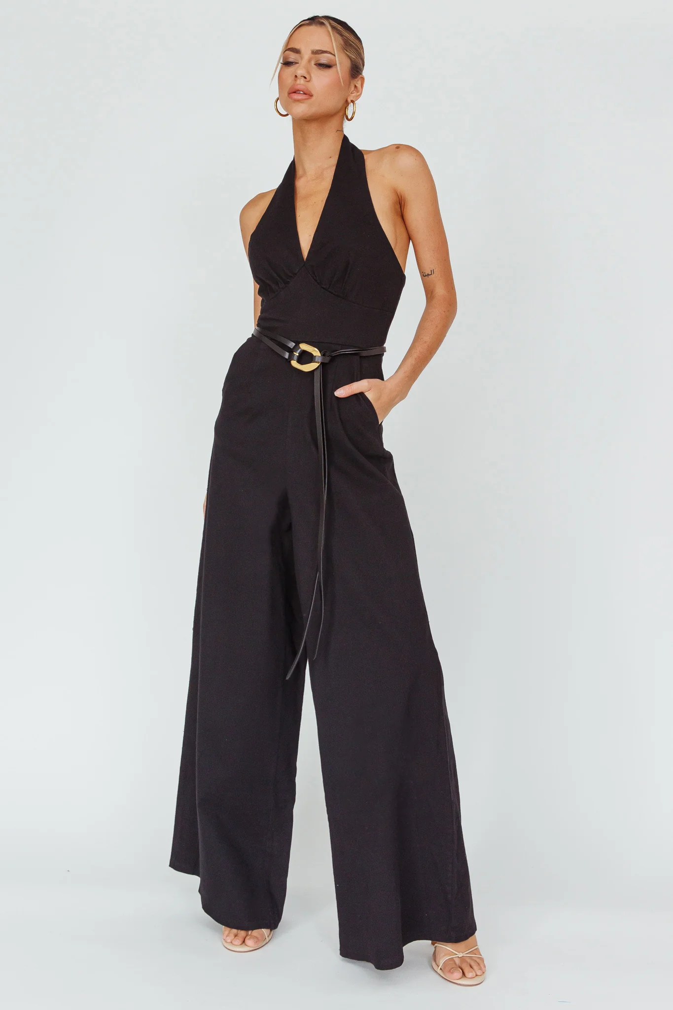 Hilaria Halterneck Jumpsuit Black - Sonourner