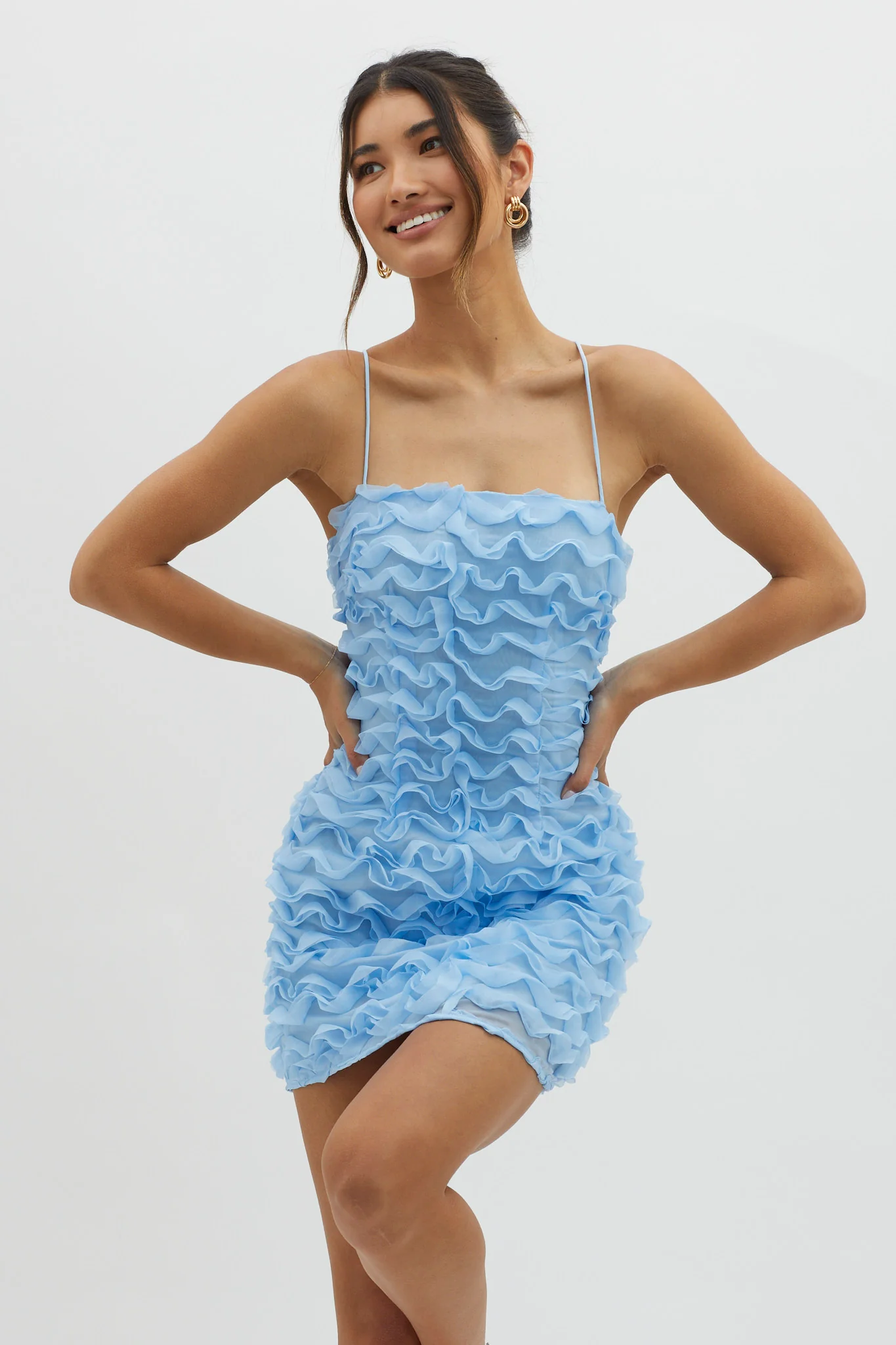 Tizzy Embellished Mini Dress Blue - Sonourner