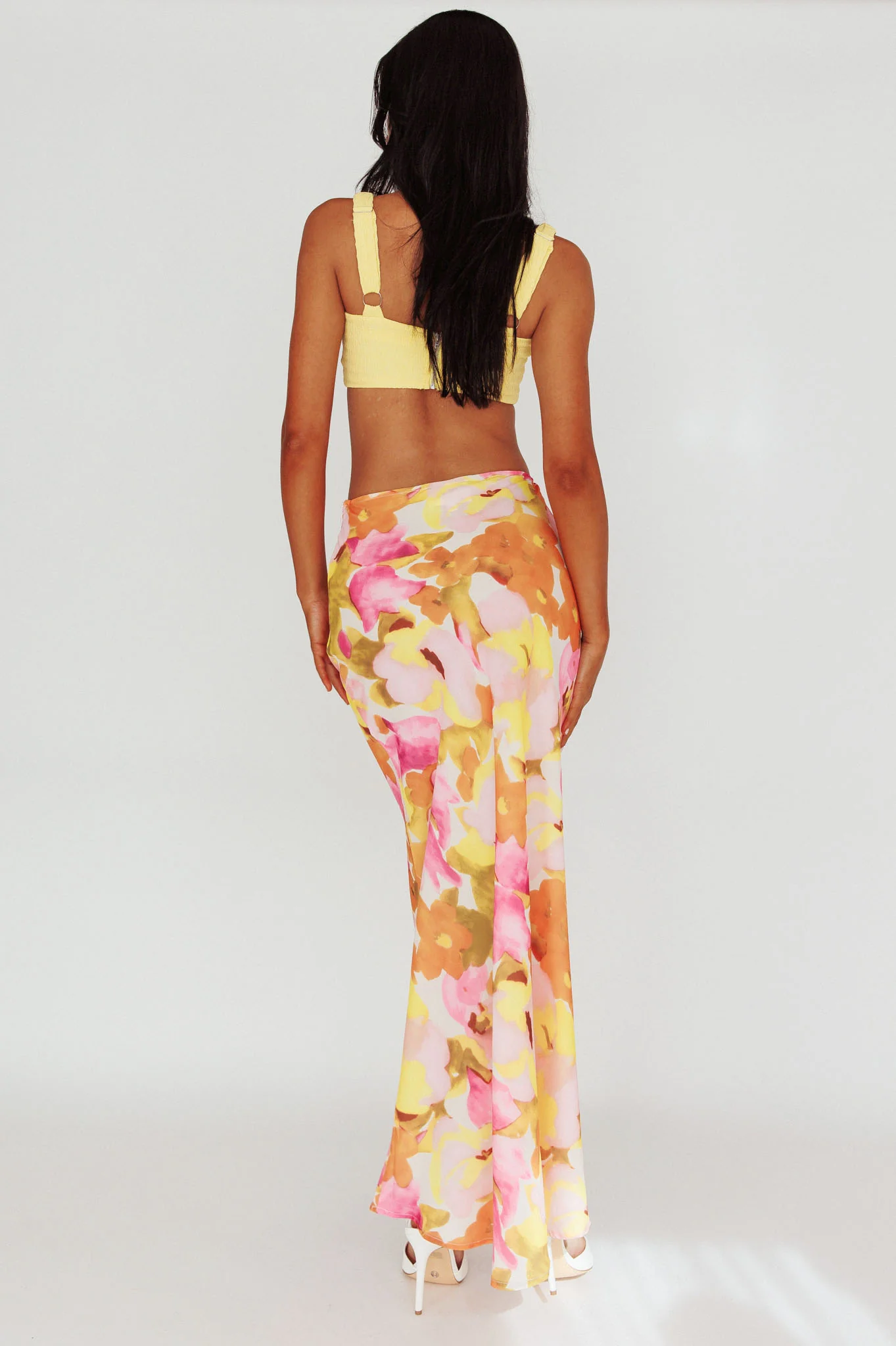 Vacation Midi Skirt Floral Pink/Yellow - Sonourner