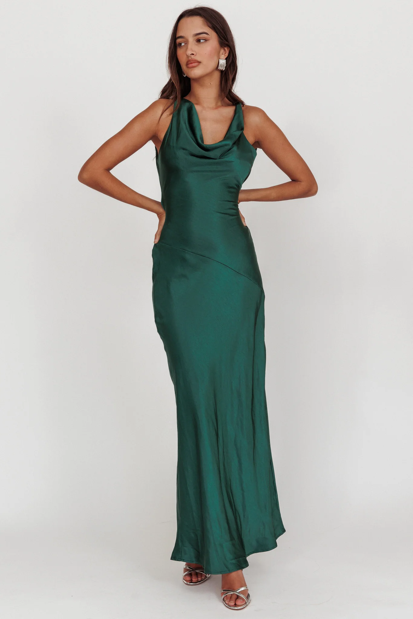 Cassiopeia Open Back Maxi Dress Forest Green - Sonourner